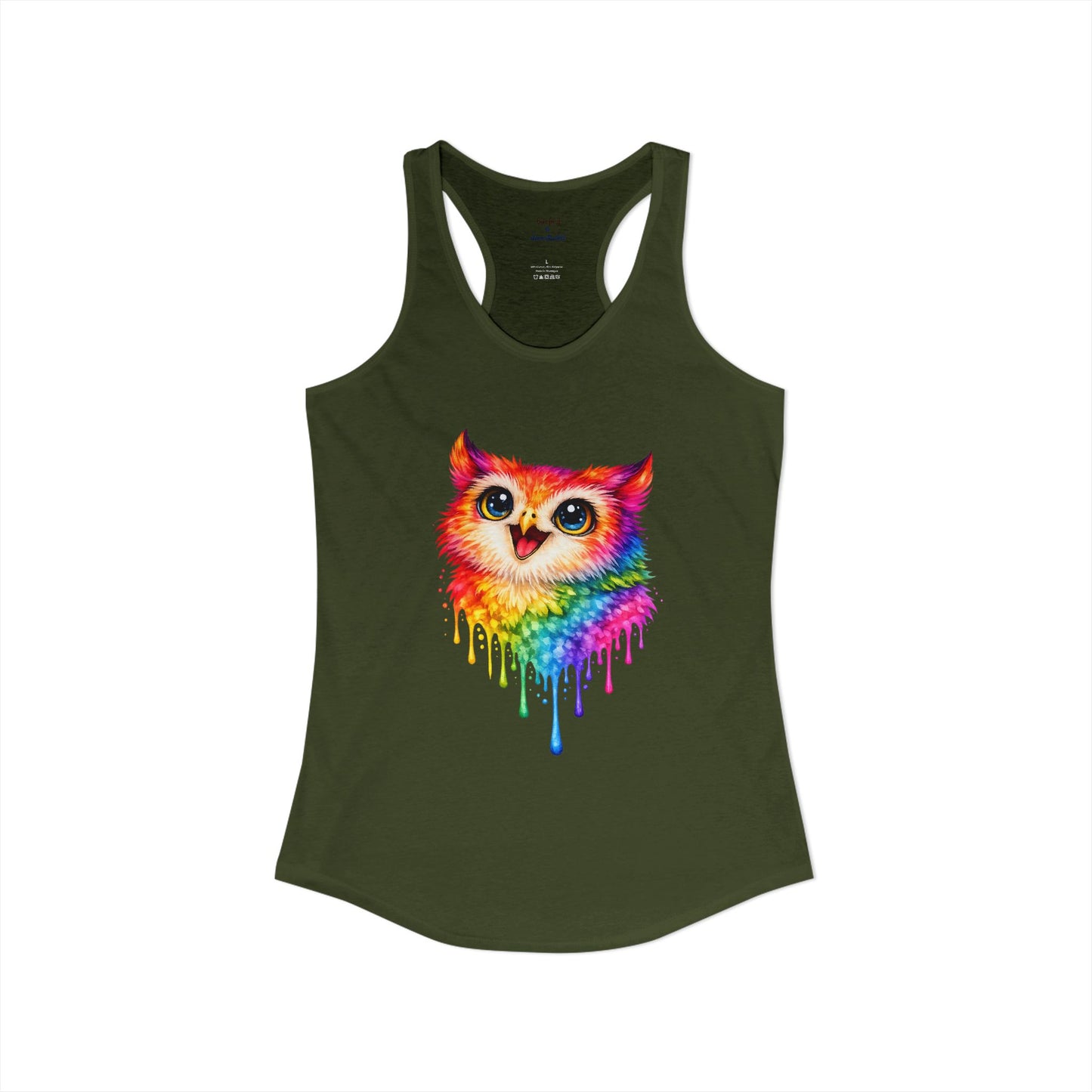 Watercolor Wildlife Owl Racerback Tank
