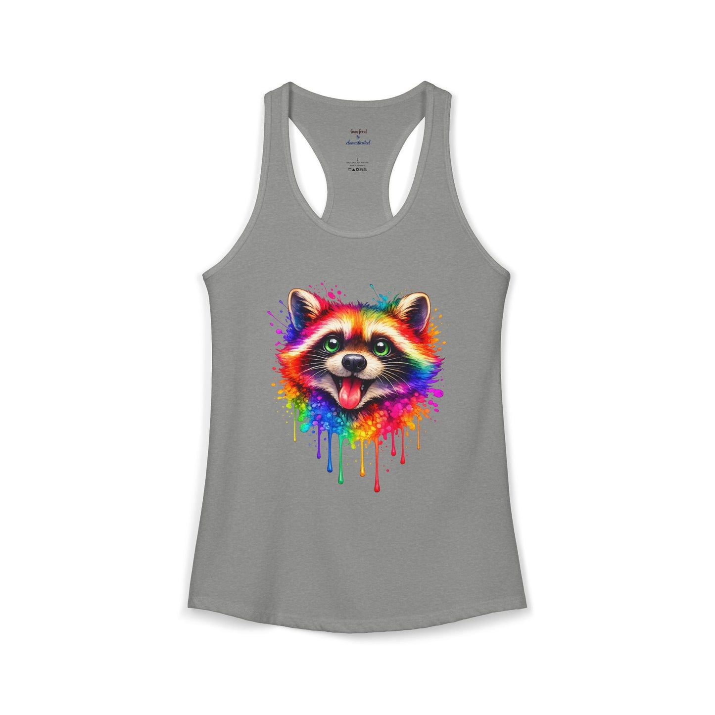 Watercolor Wildlife Raccoon Racerback Tank