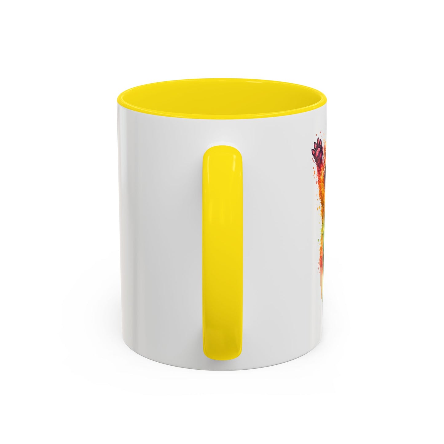 Cheerful Watercolor Raccoon Accent Coffee Mug