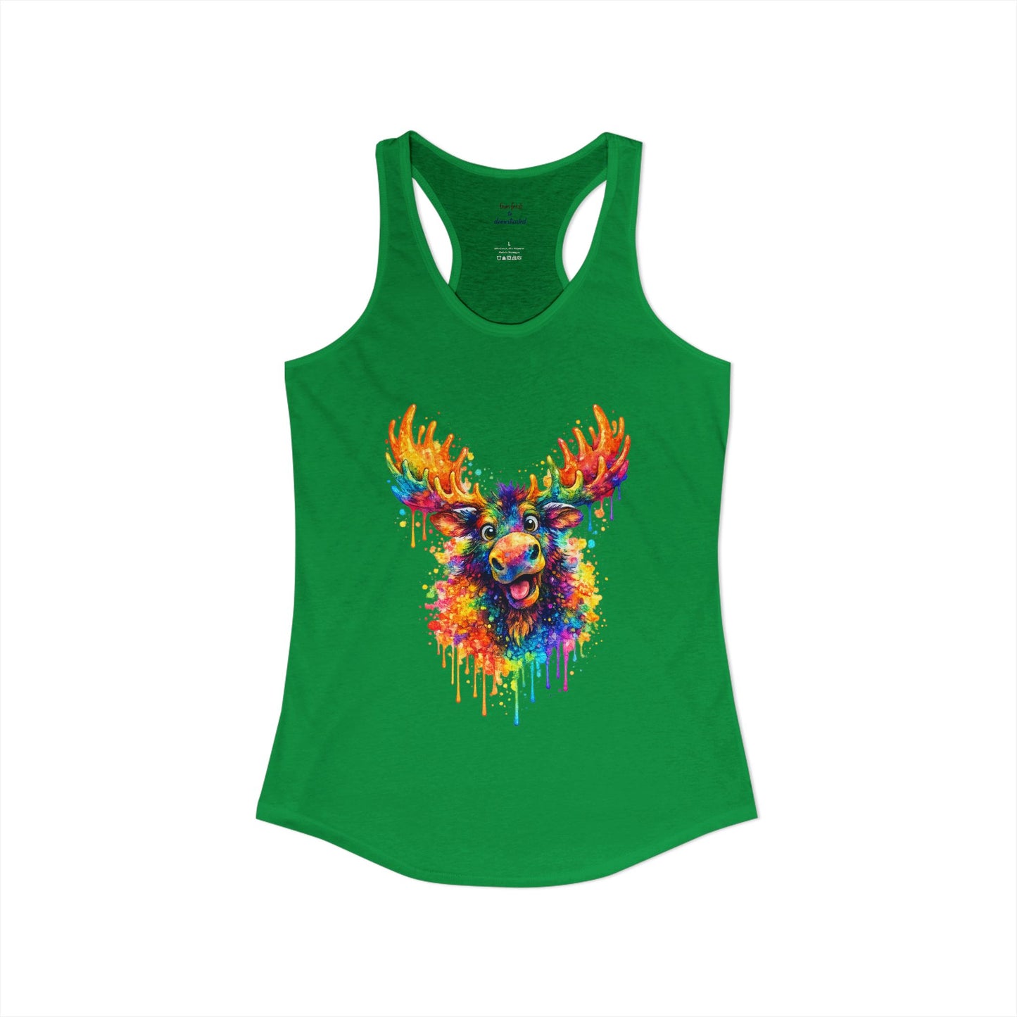 Watercolor Wildlife Moose Racerback Tank