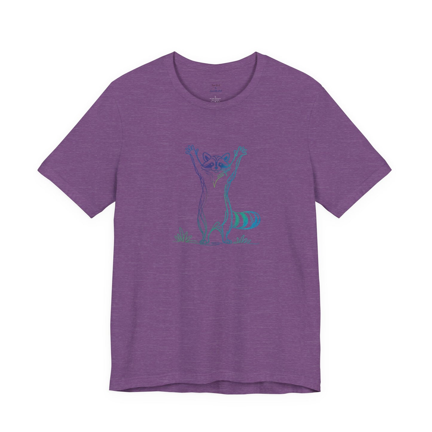 Raccoon Tee — Minimal Line Raccoon Scenic Graphic T-Shirt