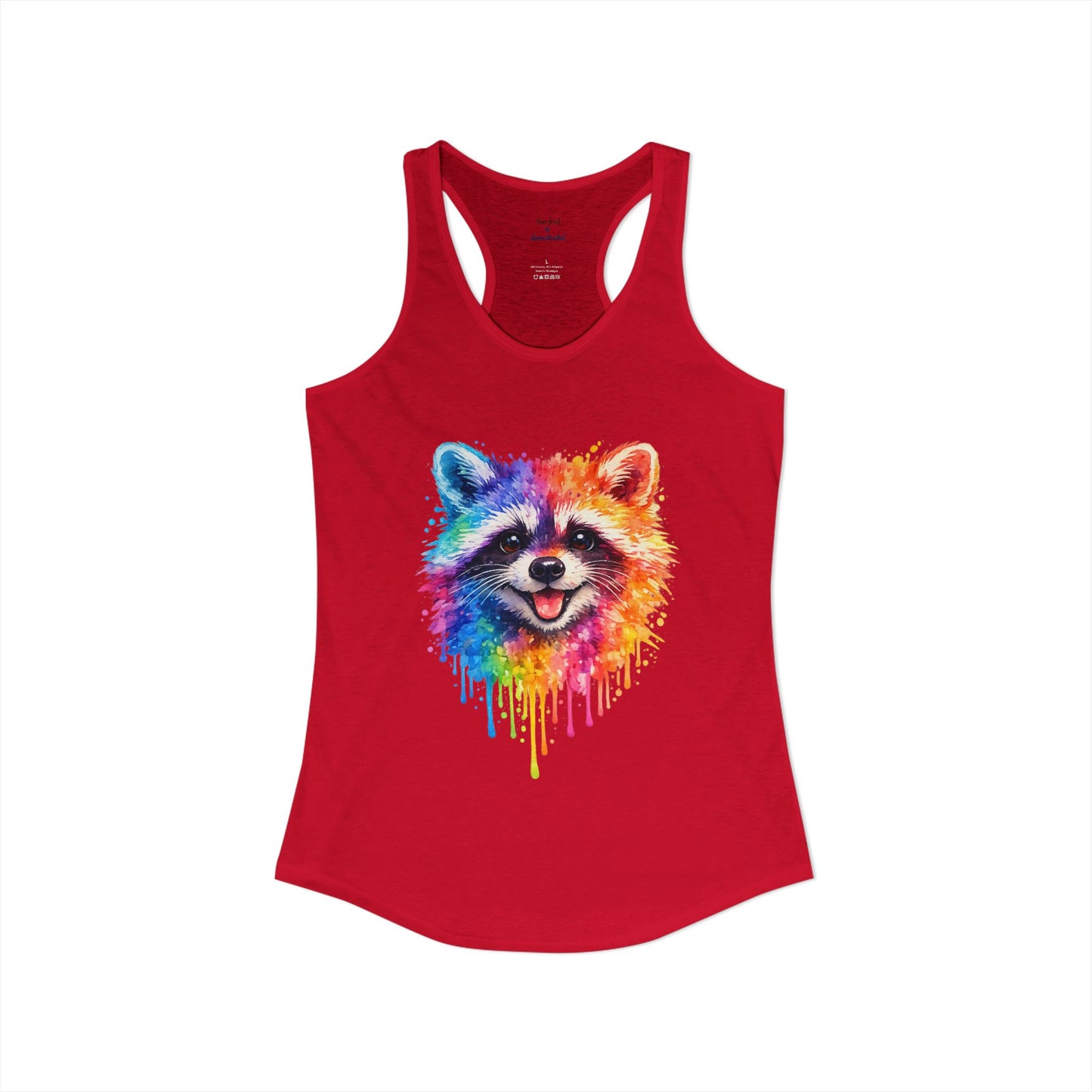 Watercolor Wildlife Raccoon Racerback Tank