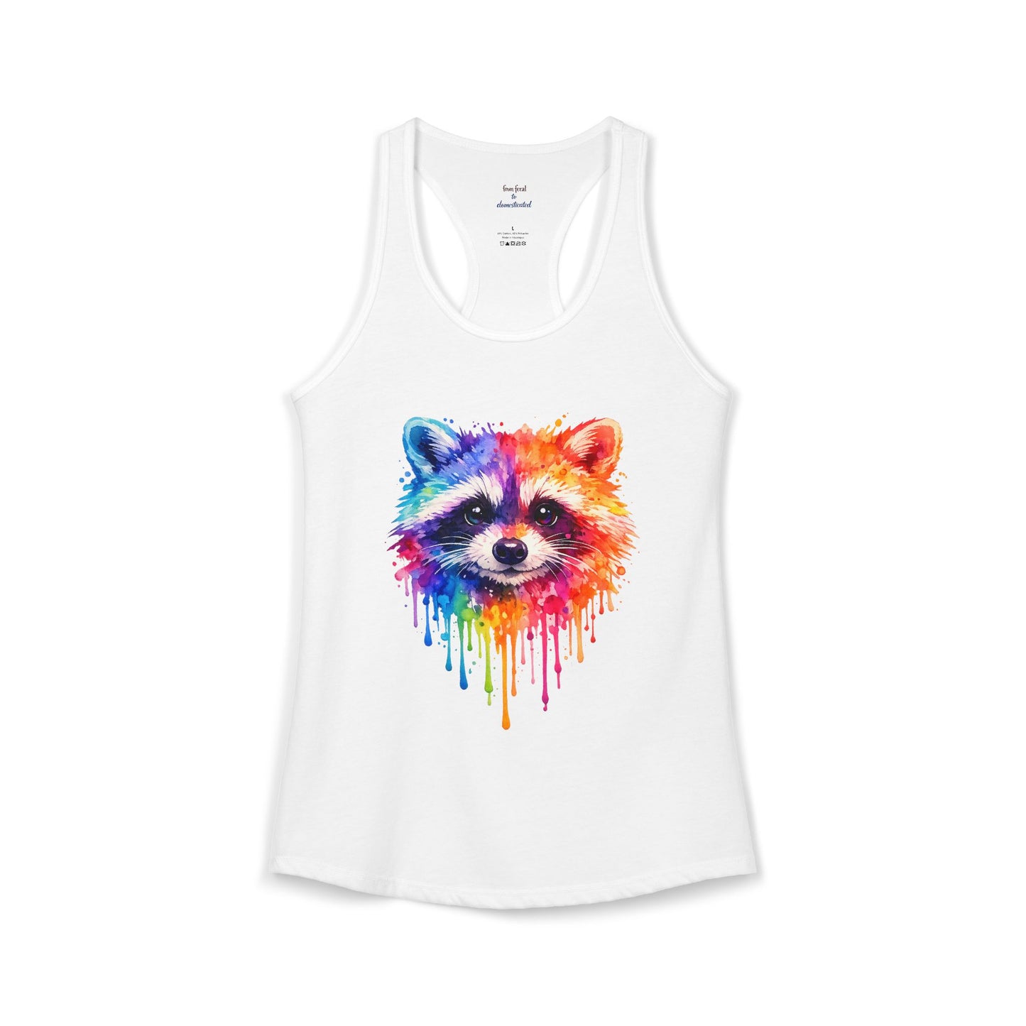 Watercolor Wildlife Raccoon Racerback Tank