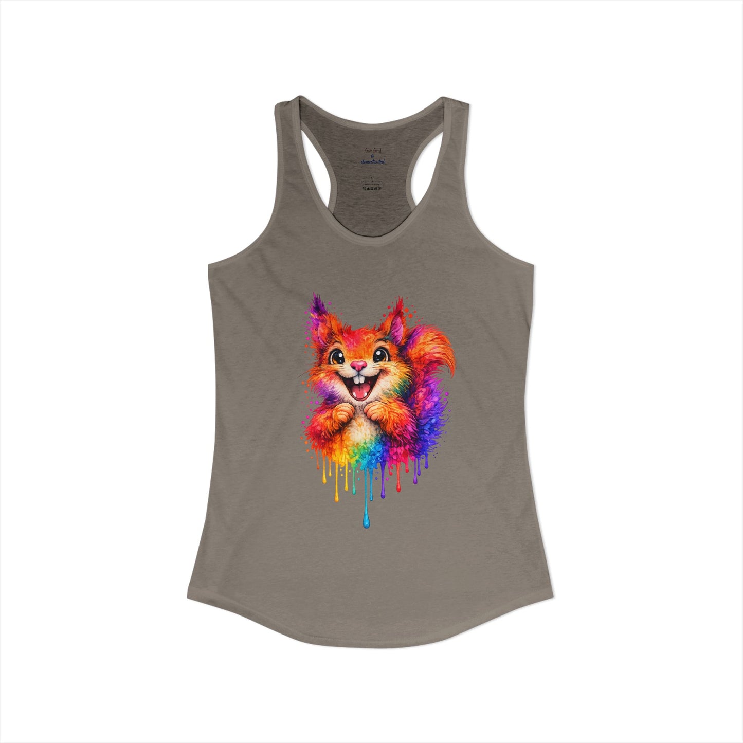 Watercolor Wildlife Squirrel Racerback Tank