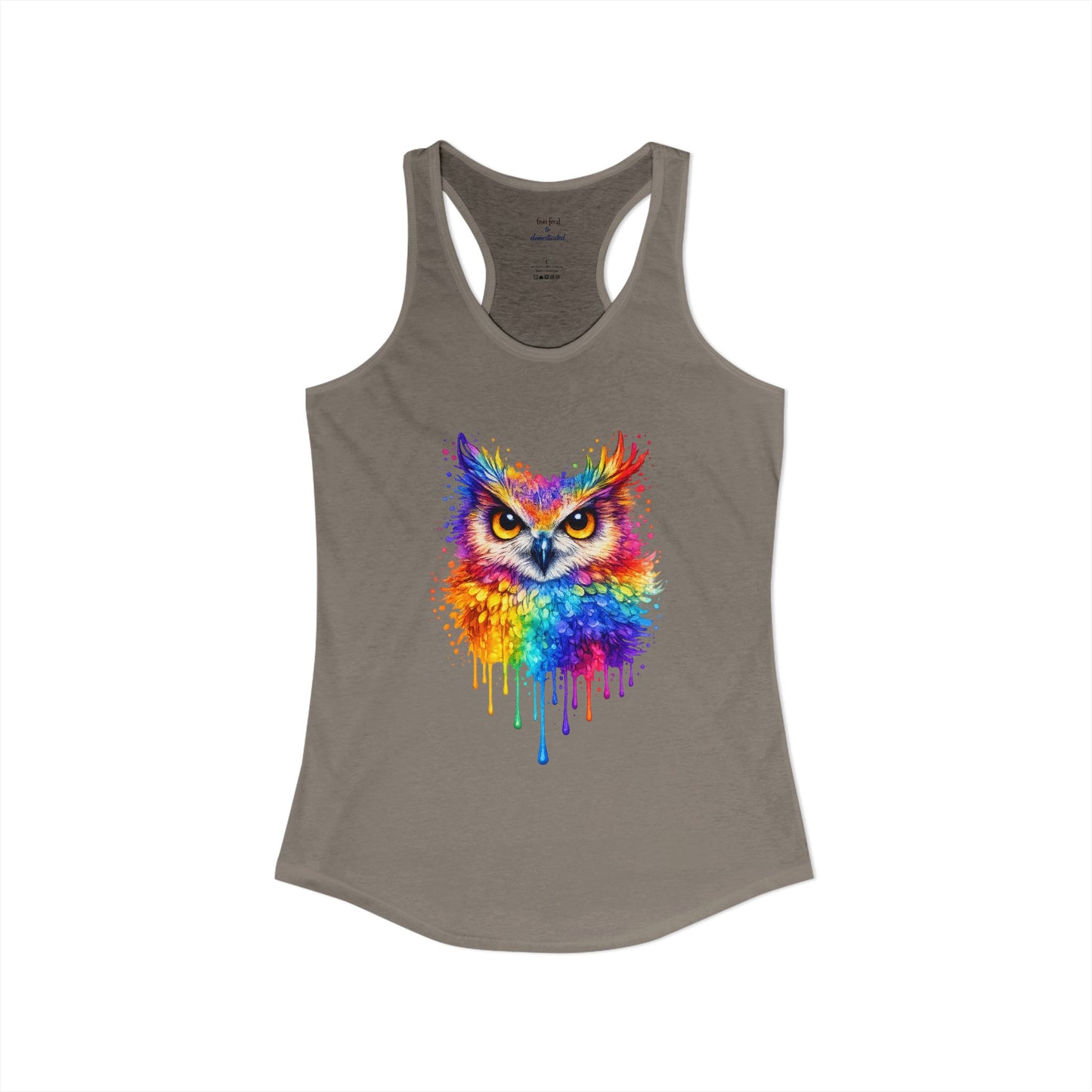 Watercolor Wildlife Owl Racerback Tank