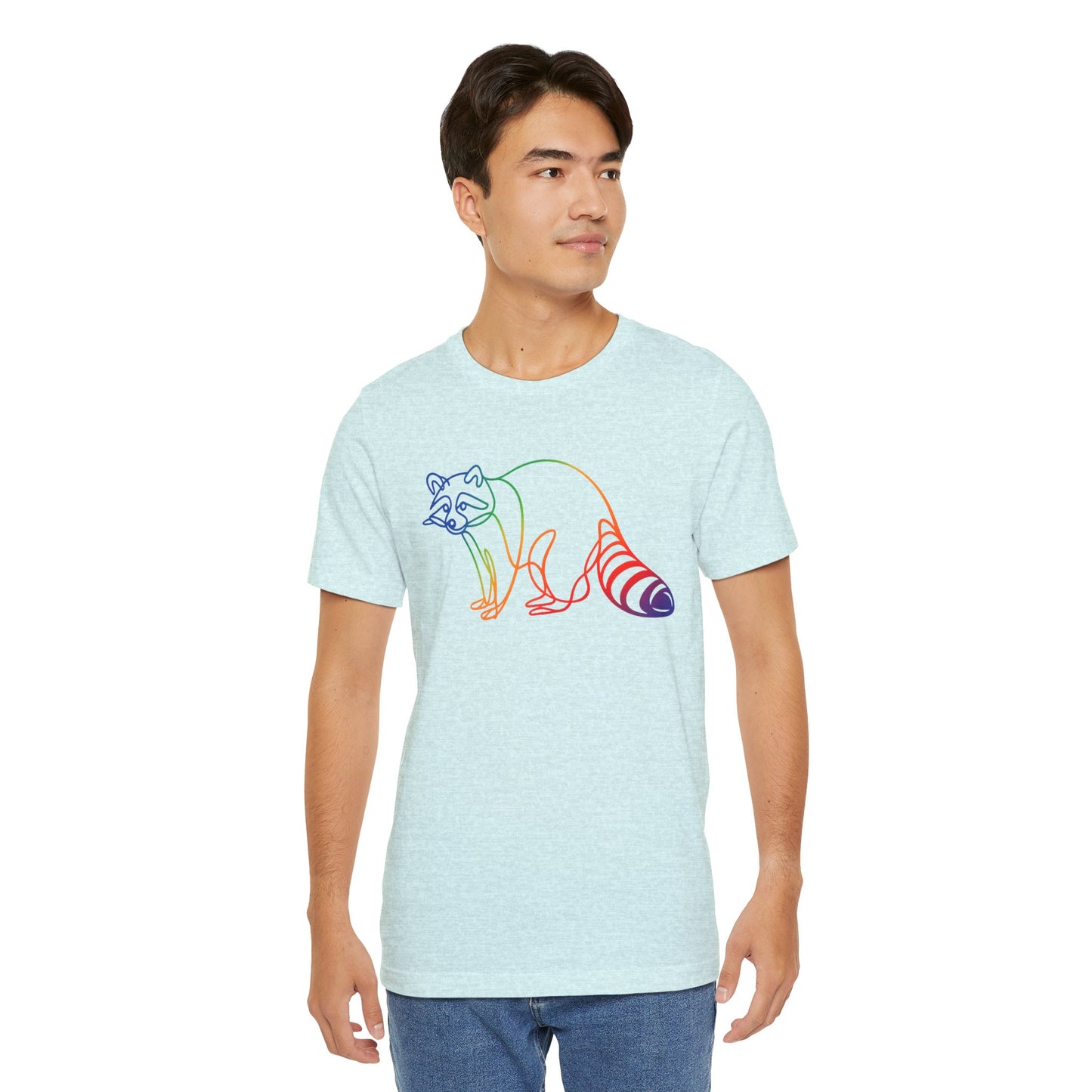 Raccoon Tee — Minimal Line Raccoon Scenic Graphic T-Shirt