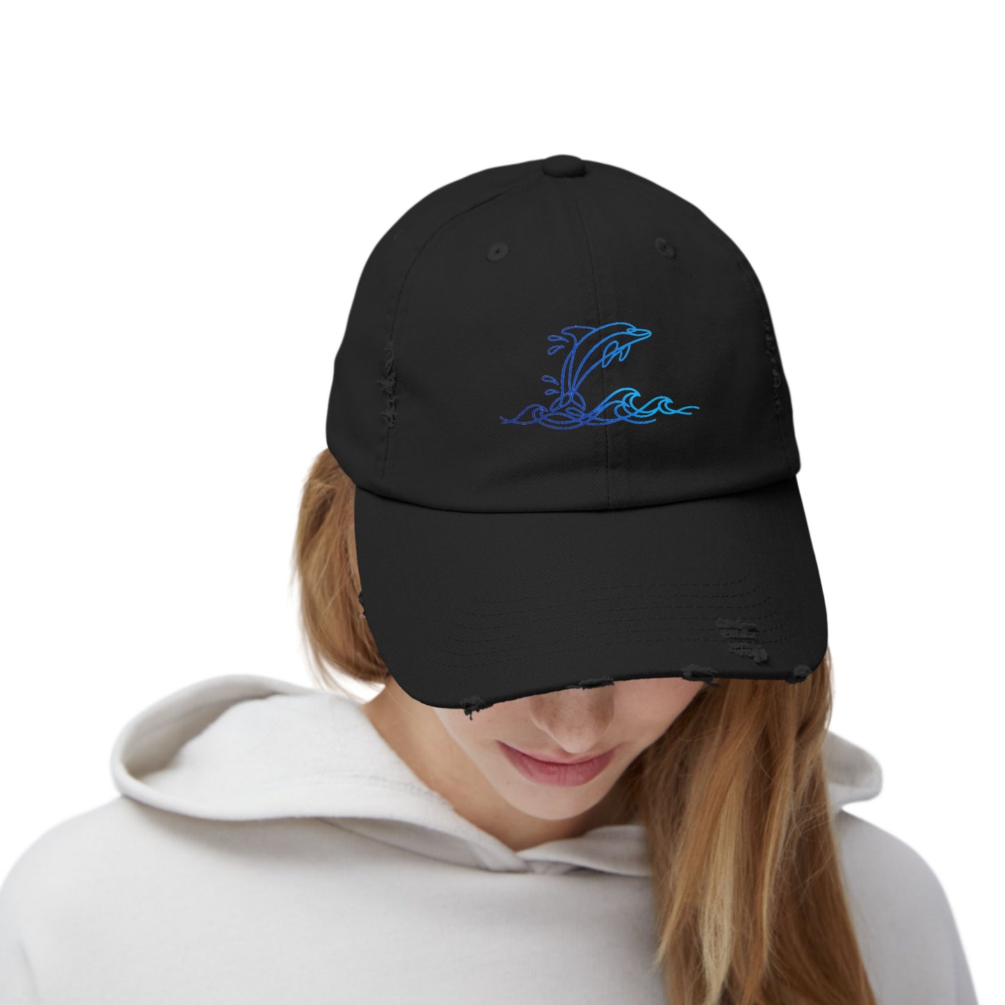 Splashing Dolphin | Distressed Cap