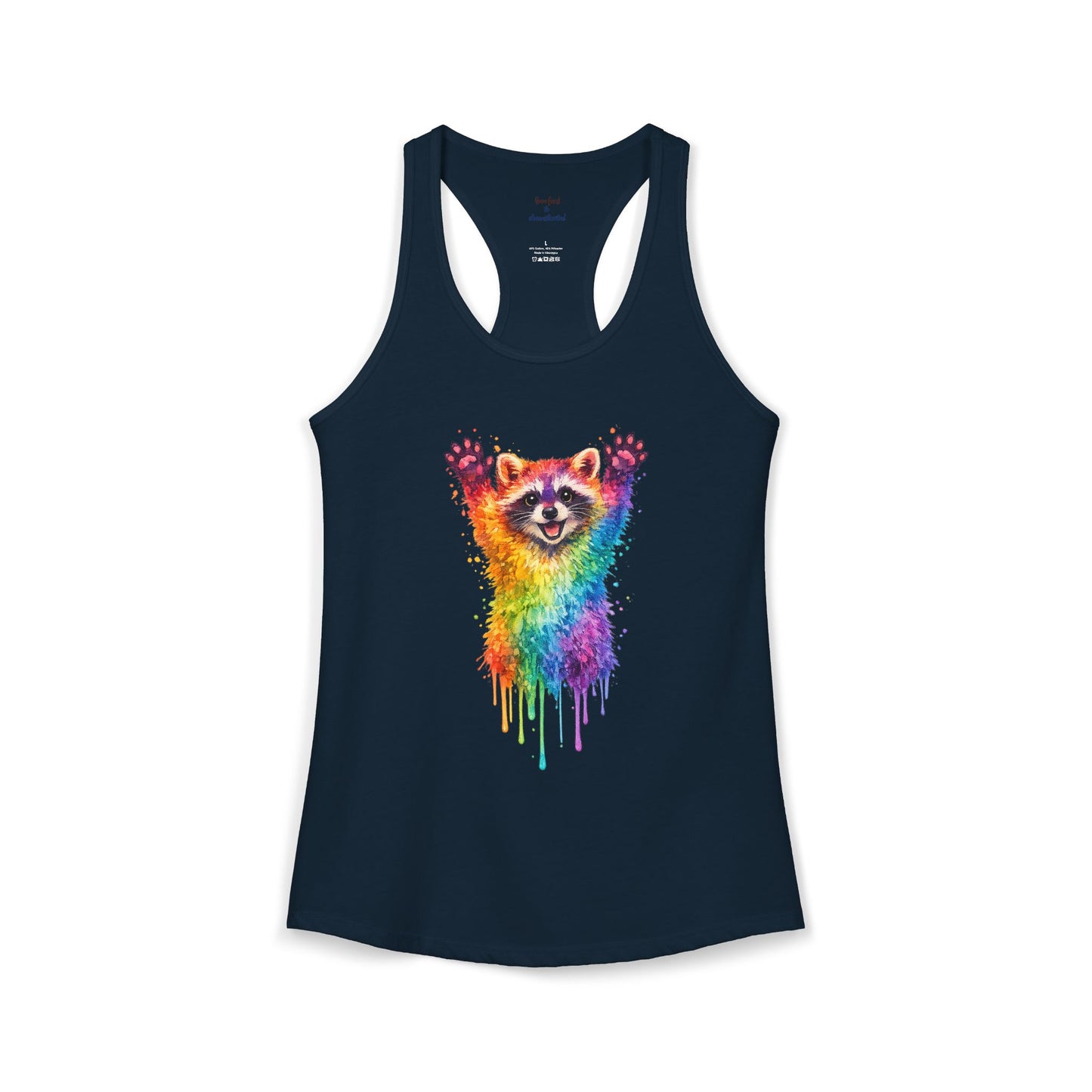 Watercolor Wildlife Raccoon Racerback Tank