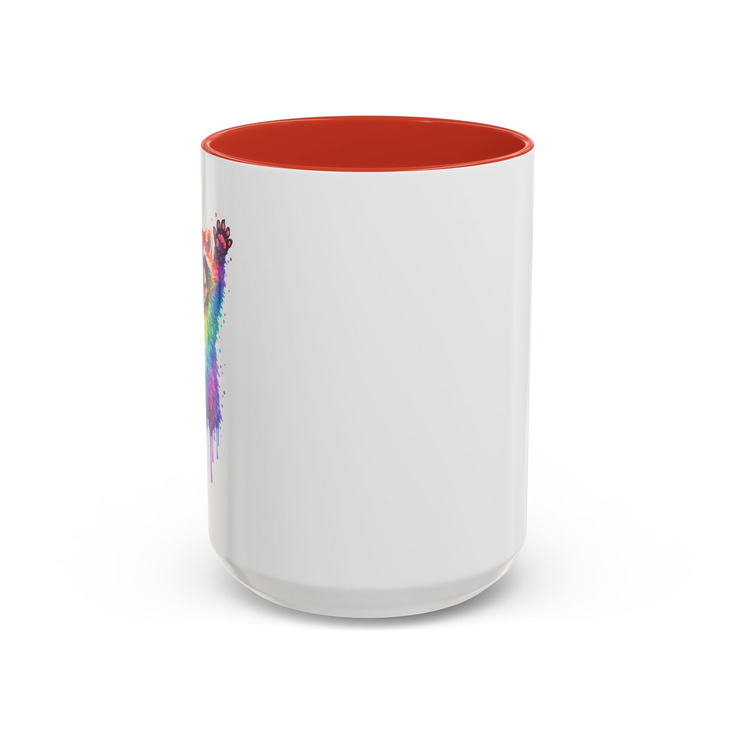 Cheerful Watercolor Raccoon Accent Coffee Mug