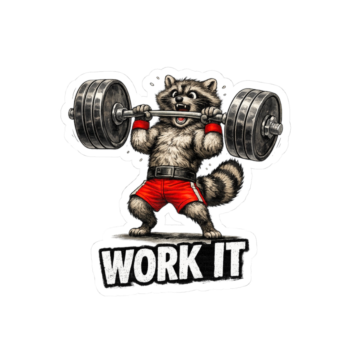 Work It Raccoon Stickers
