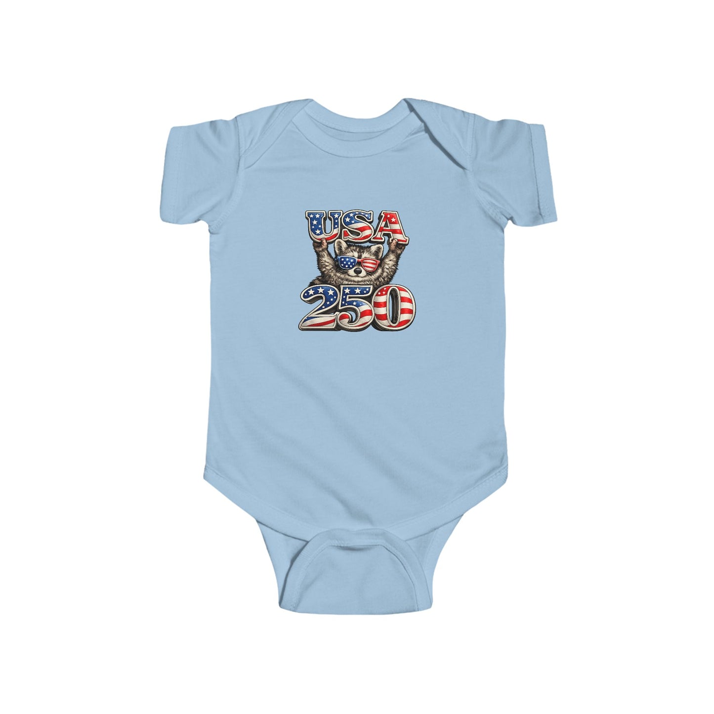 Infant Bodysuit — Adorable Patriotic Raccoon - USA 250
