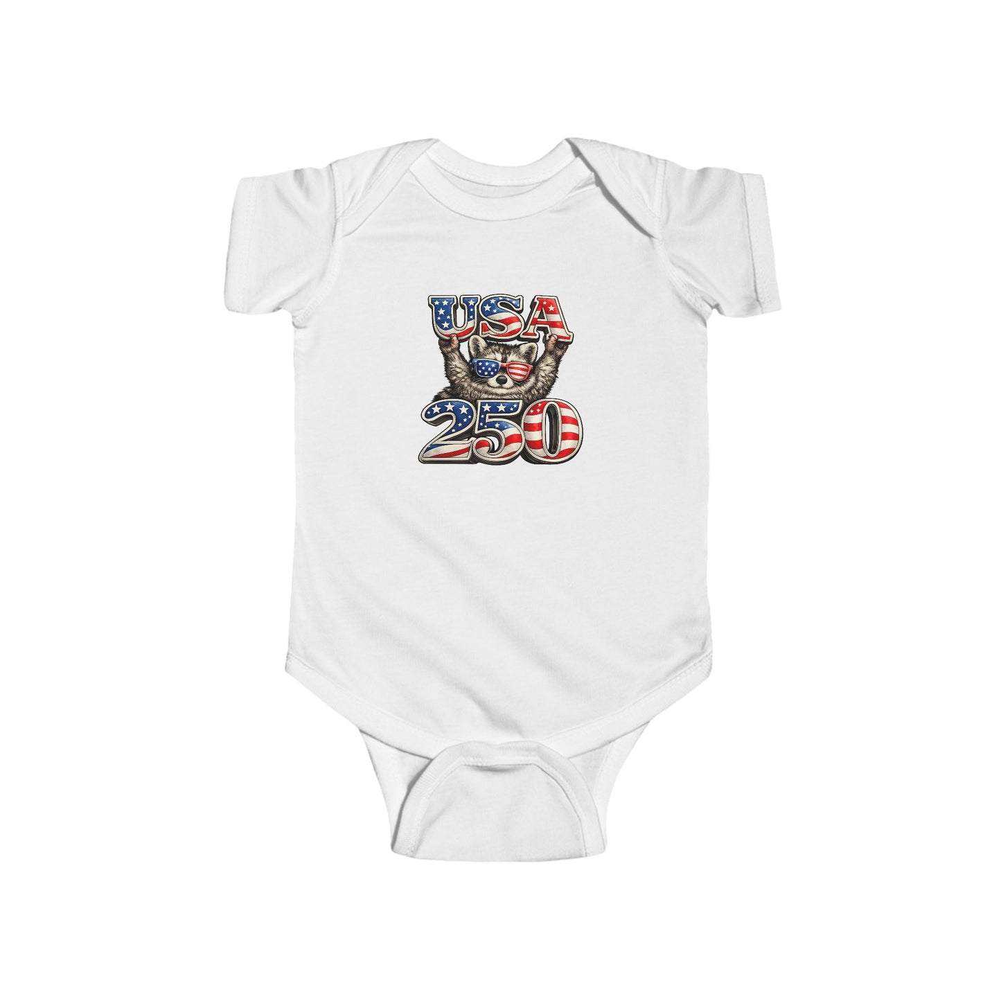 Infant Bodysuit — Adorable Patriotic Raccoon - USA 250