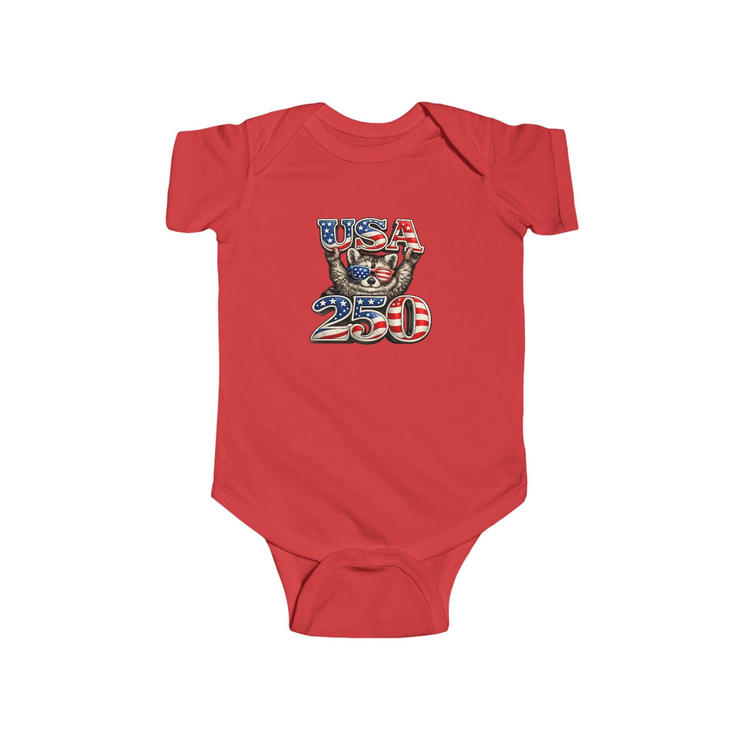 Infant Bodysuit — Adorable Patriotic Raccoon - USA 250