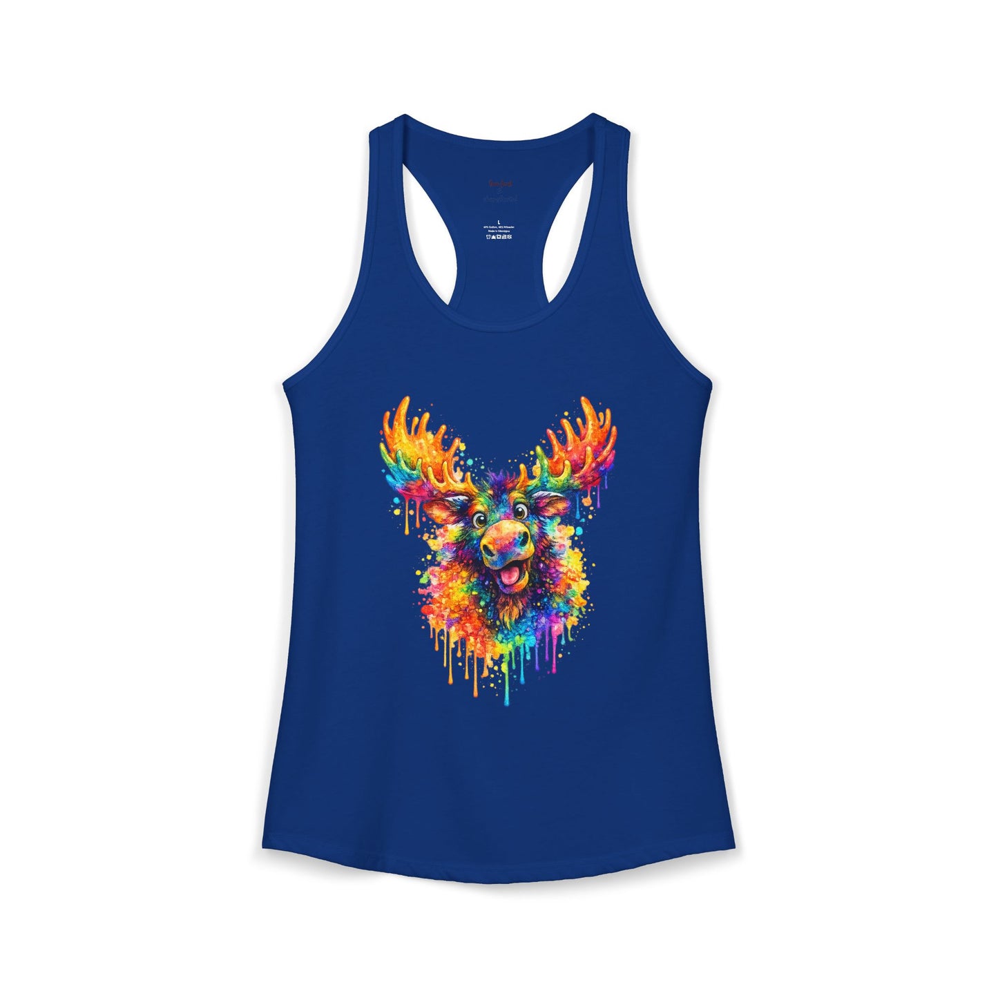 Watercolor Wildlife Moose Racerback Tank