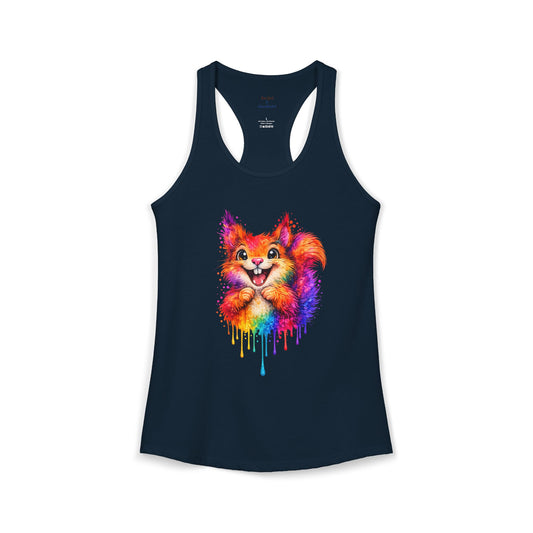 Watercolor Wildlife Squirrel Racerback Tank