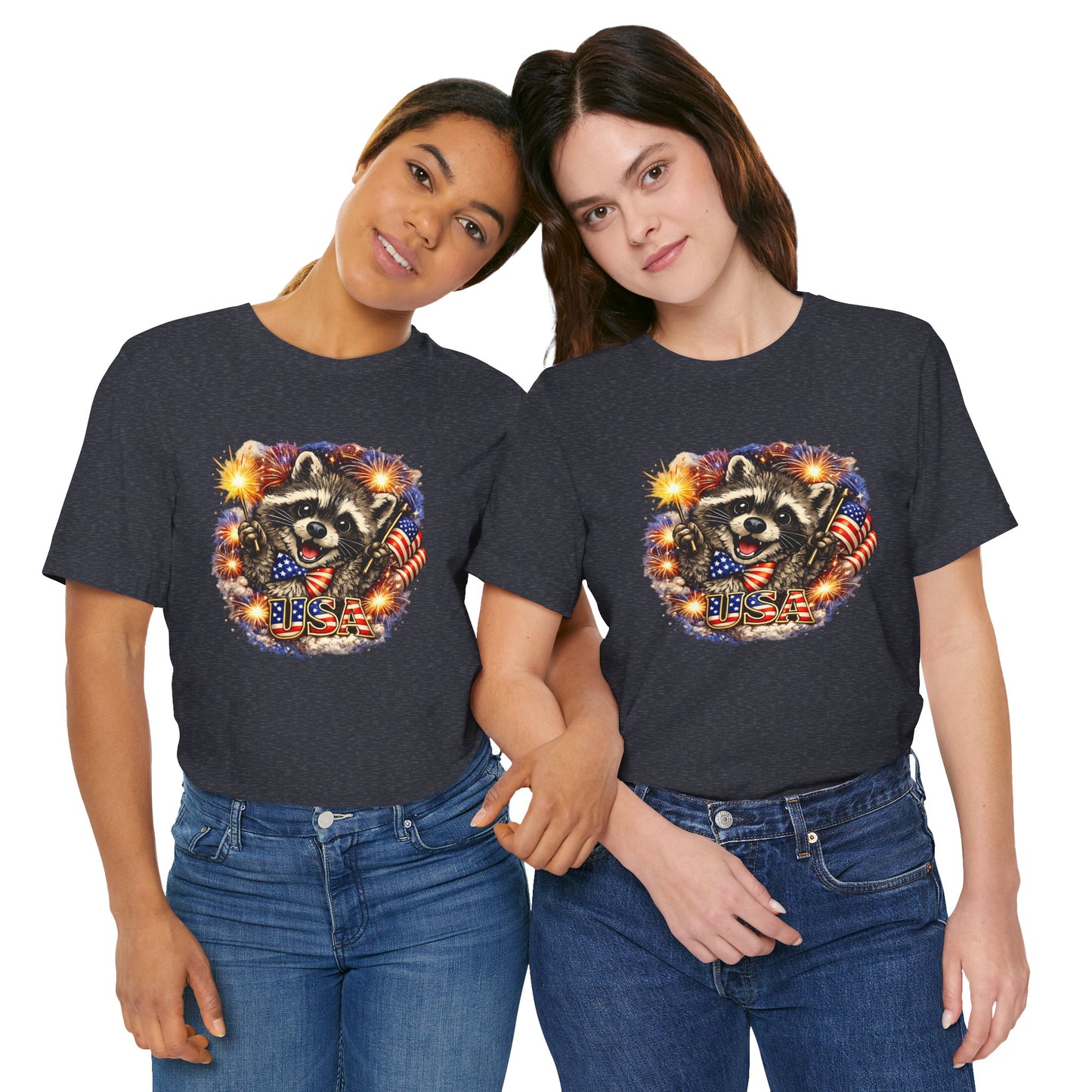 Patriot Raccoon 250th Anniversary T-Shirt — 4th of July Fireworks Flag Tee