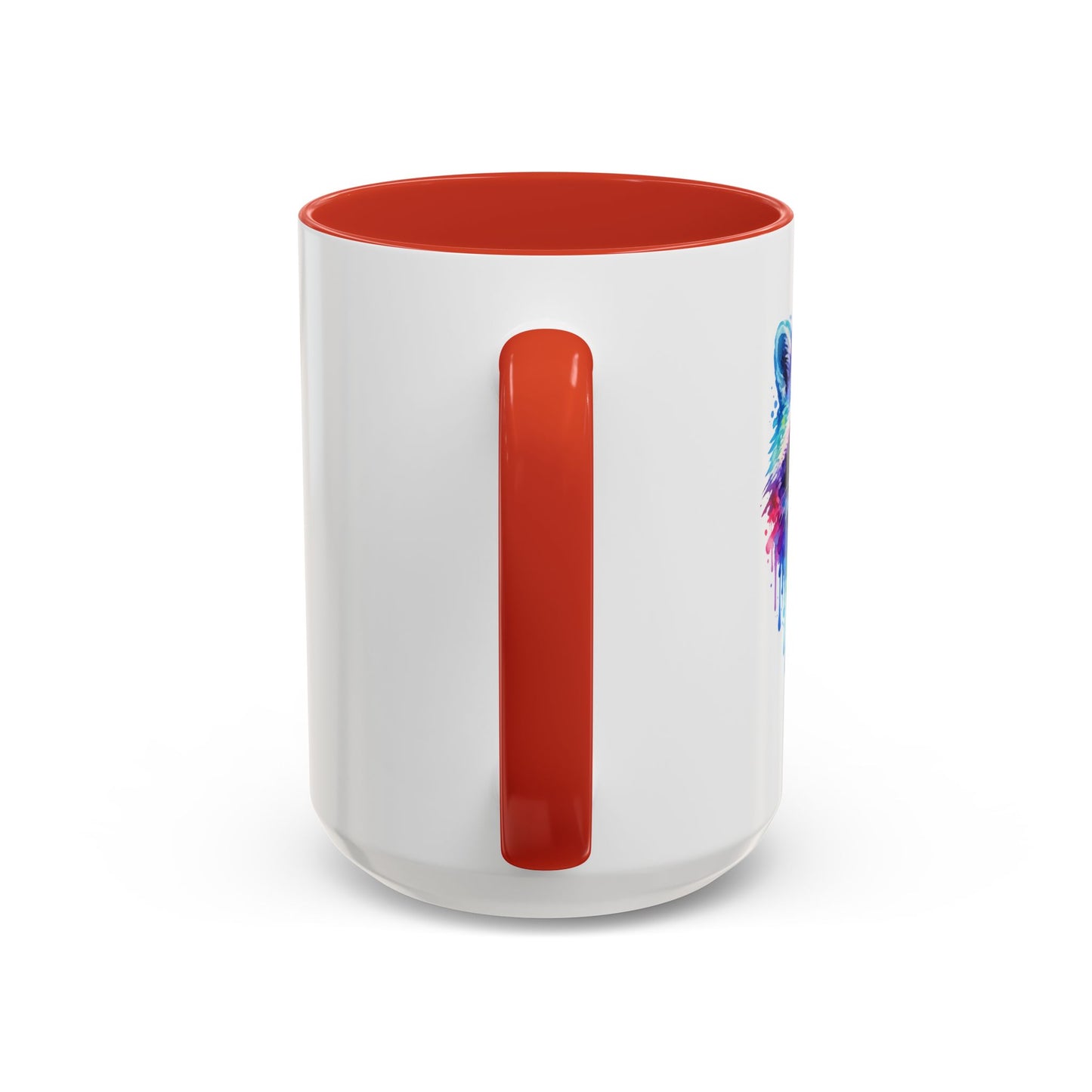Cheerful Watercolor Raccoon Accent Coffee Mug