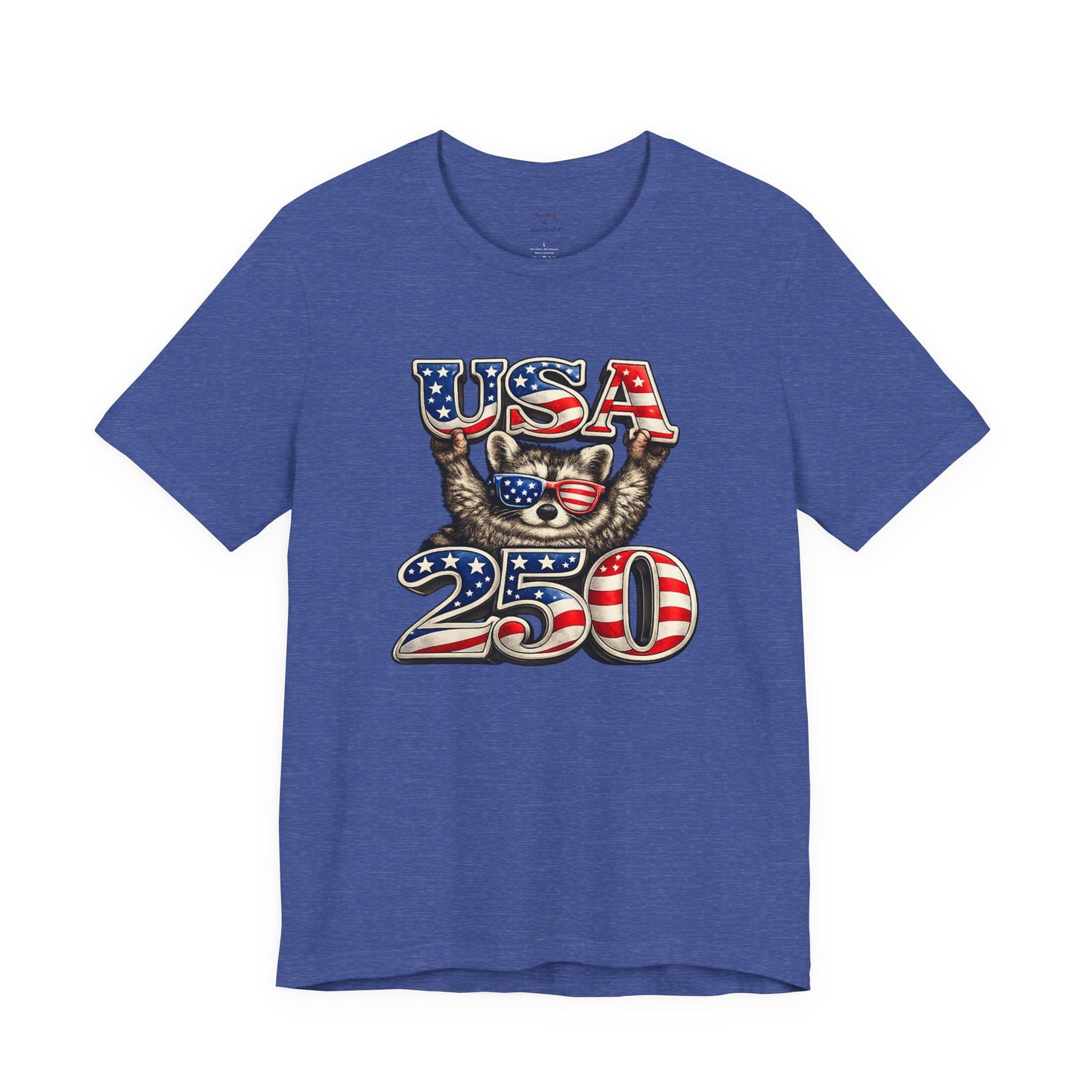 Patriot Raccoon 250th Anniversary T-Shirt — 4th of July Fireworks Flag Tee