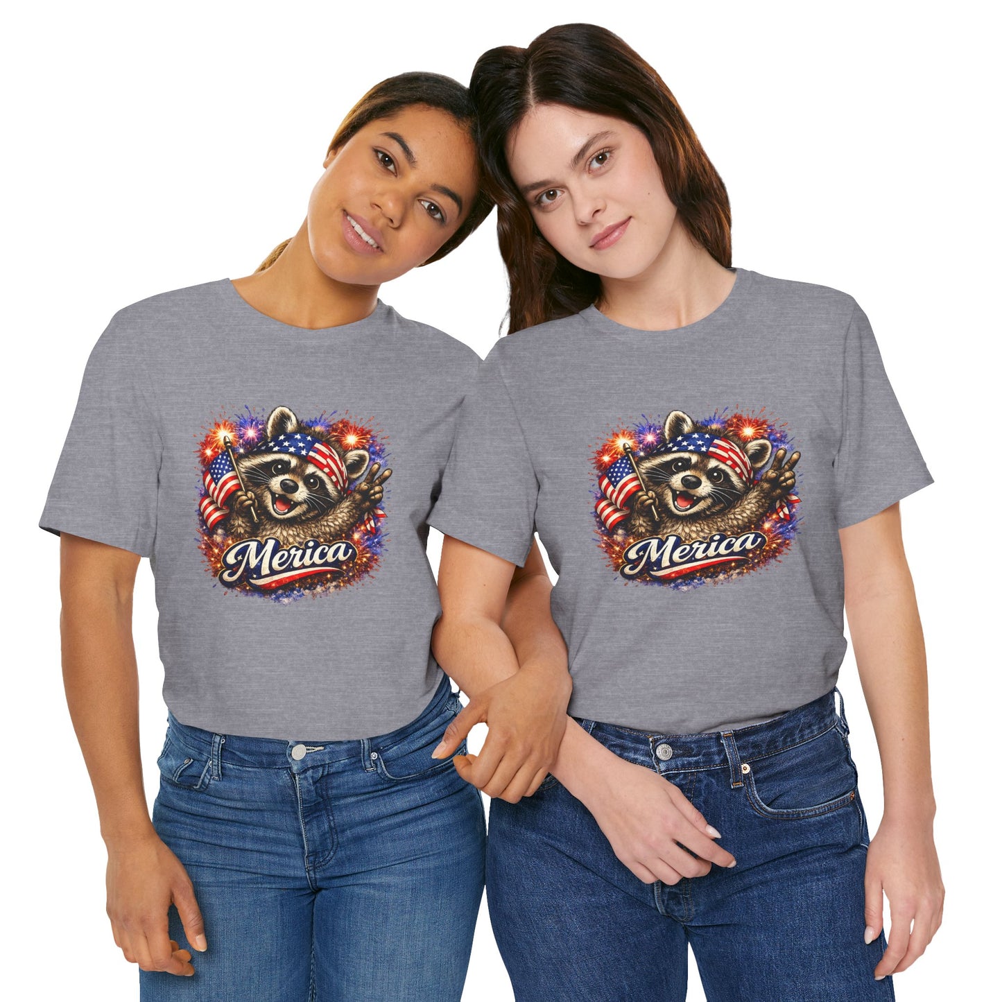 Patriot Raccoon 250th Anniversary T-Shirt — 4th of July Fireworks Flag Tee