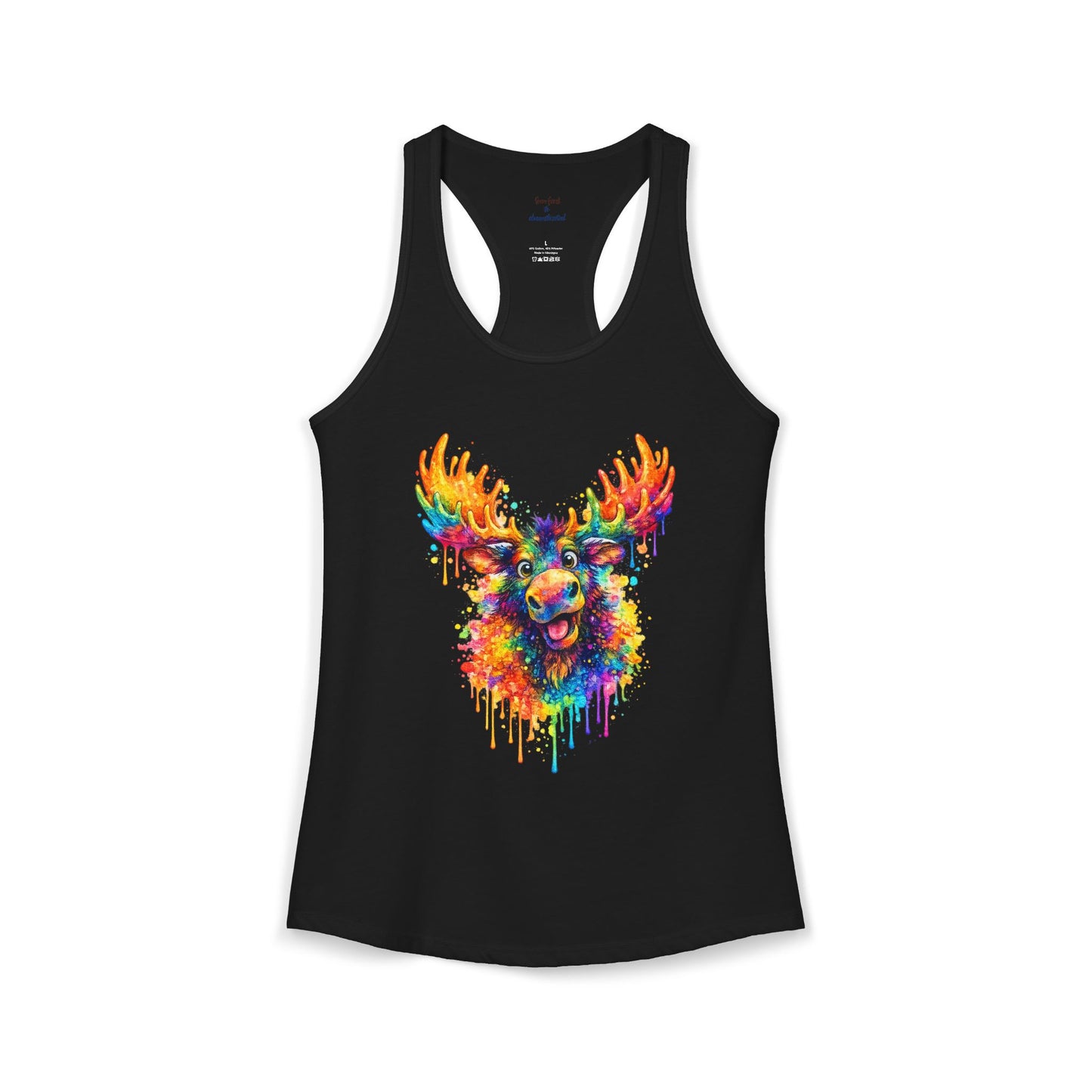 Watercolor Wildlife Moose Racerback Tank