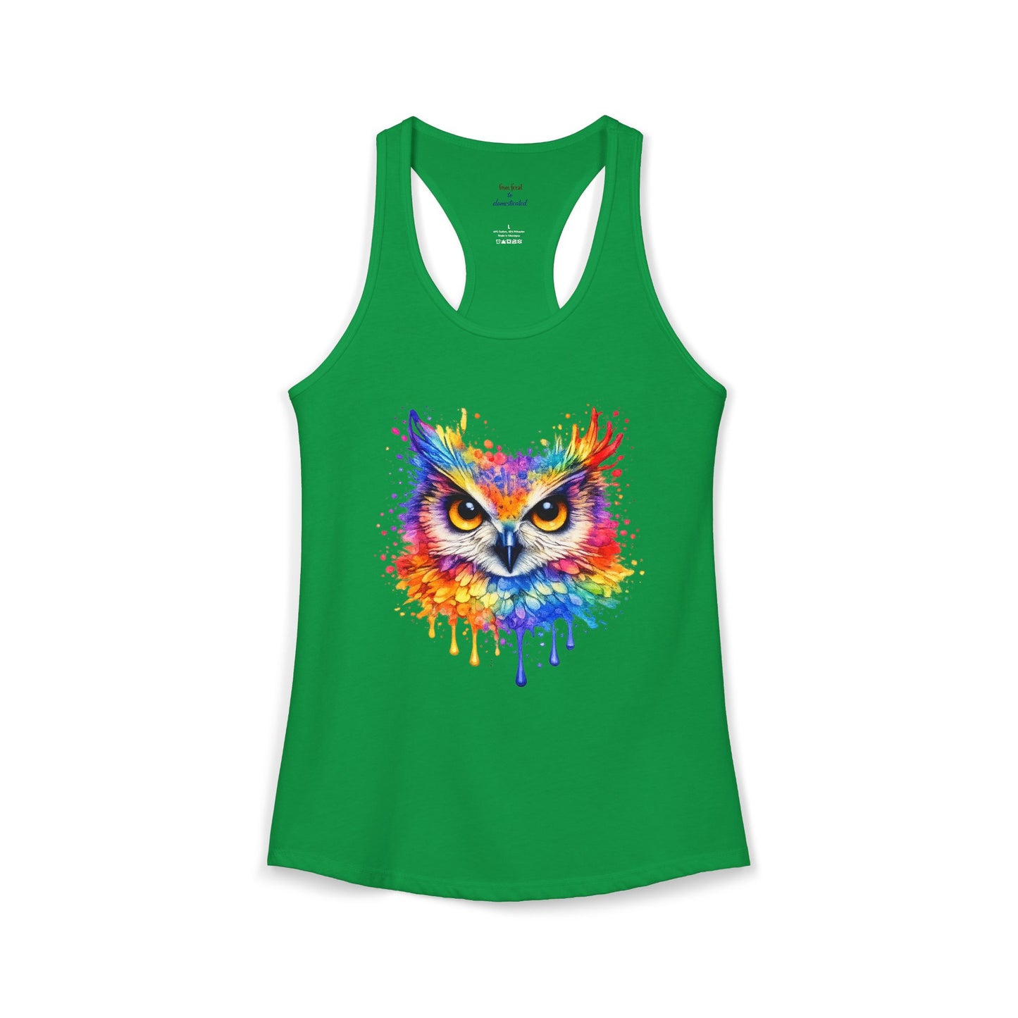 Watercolor Wildlife Owl Racerback Tank