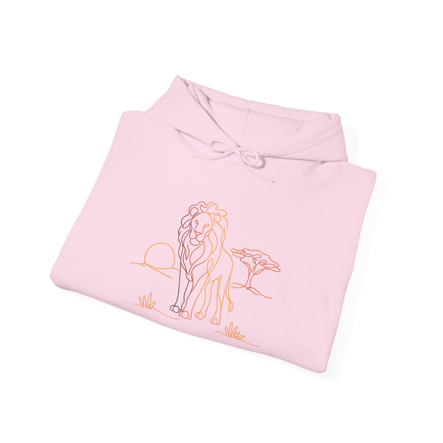 Lion Line Art Hoodie — Minimal Safari Sweatshirt