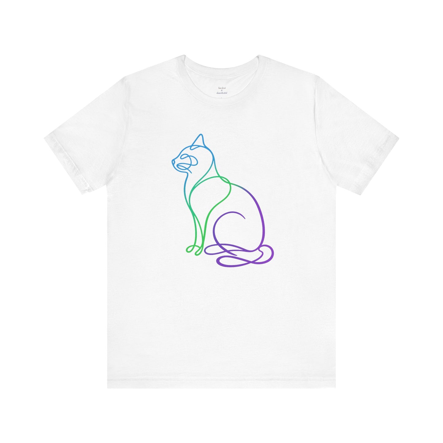 Colorful Line | Work Sitting Cat T-Shirt