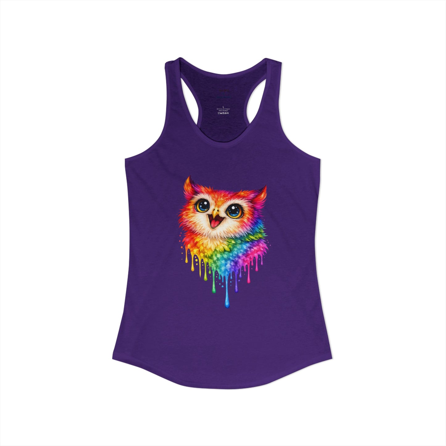 Watercolor Wildlife Owl Racerback Tank