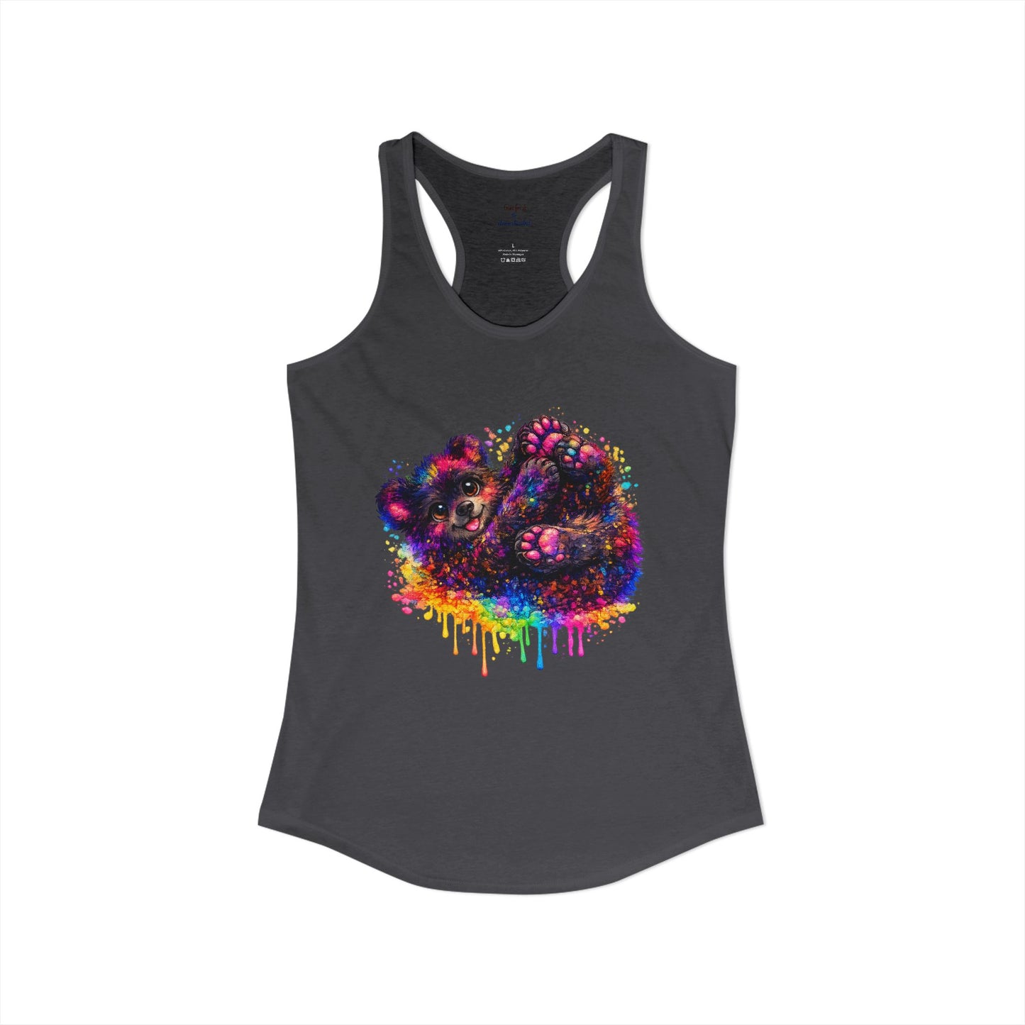 Watercolor Wildlife Bear Cub Racerback Tank