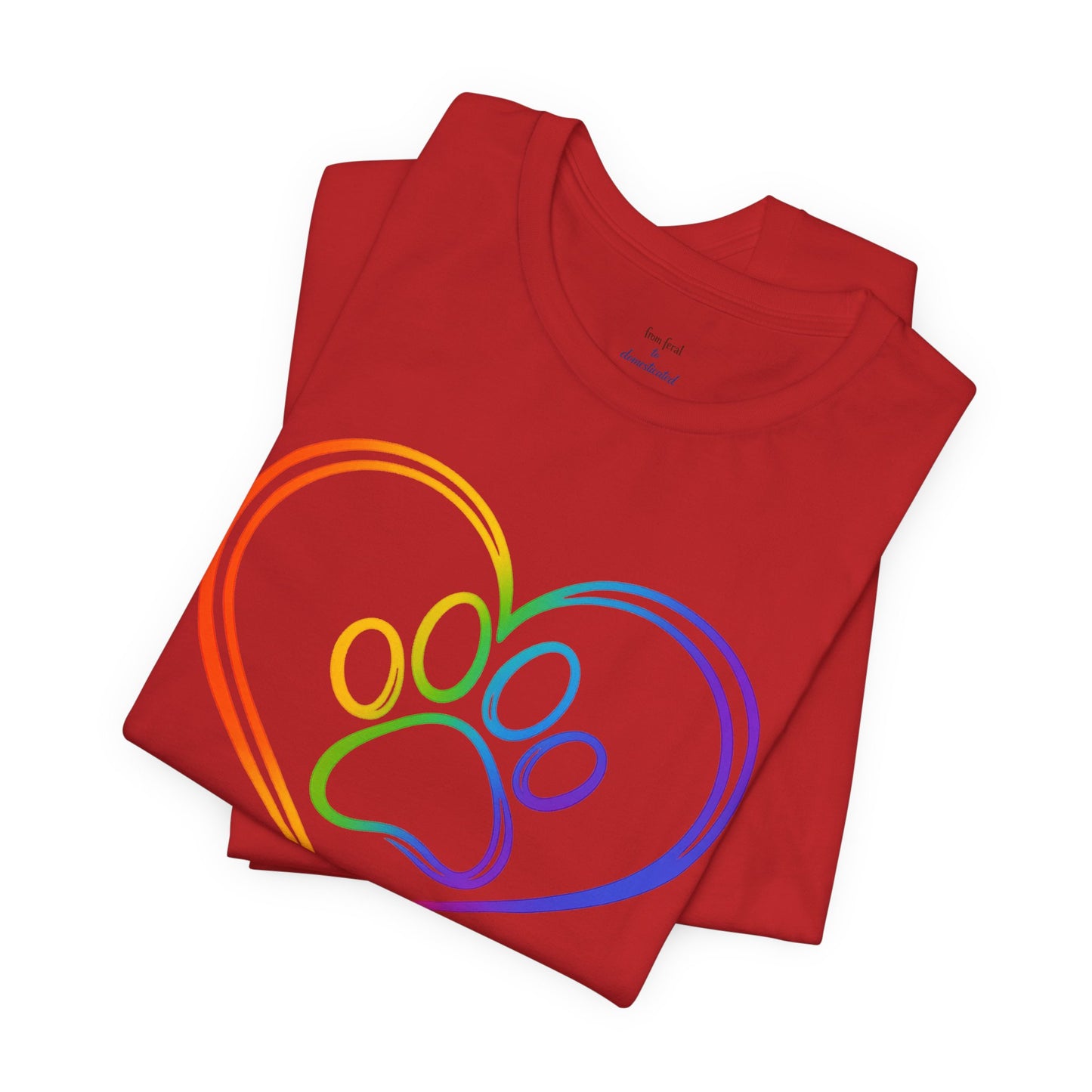 Heart/Paw Colorful Line-Work T-Shirt
