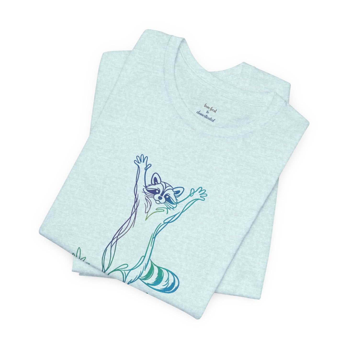 Raccoon Tee — Minimal Line Raccoon Scenic Graphic T-Shirt