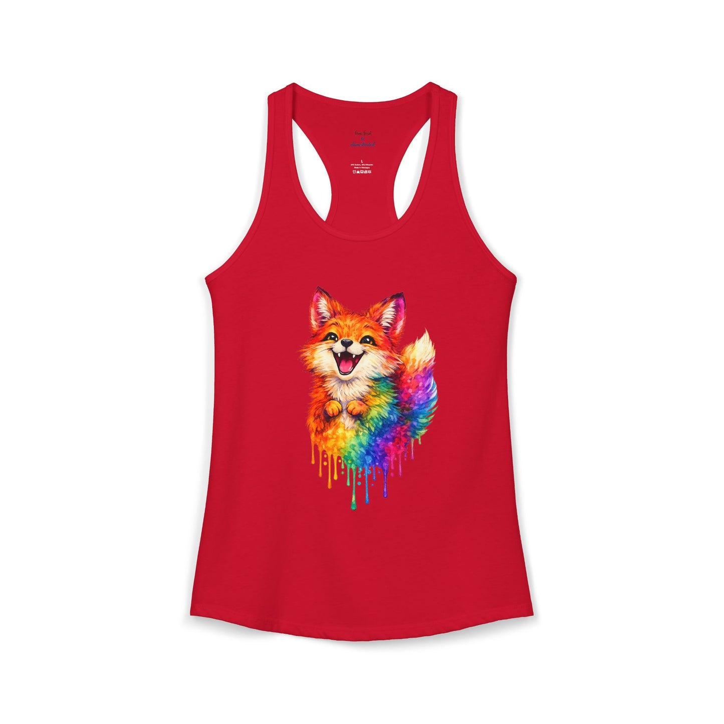 Watercolor Wildlife Fox Racerback Tank
