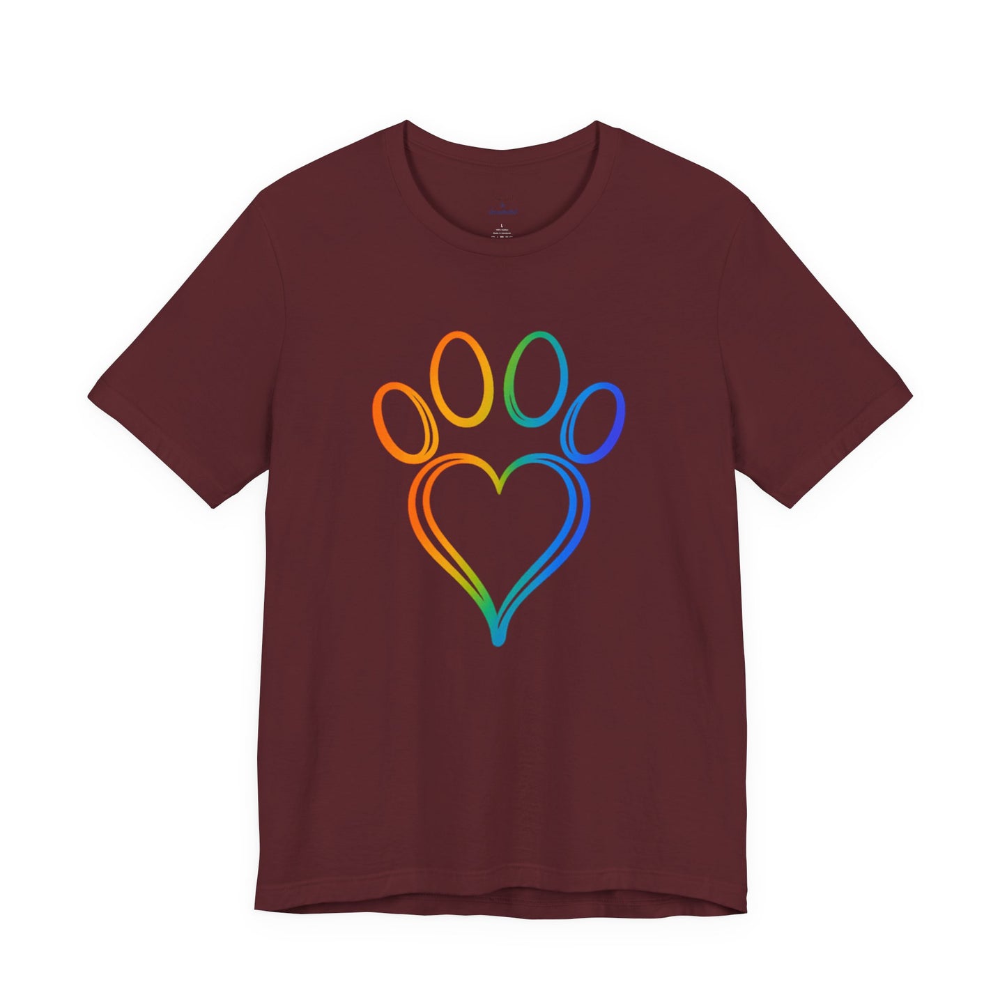 Heart/Paw Colorful Line-Work T-Shirt