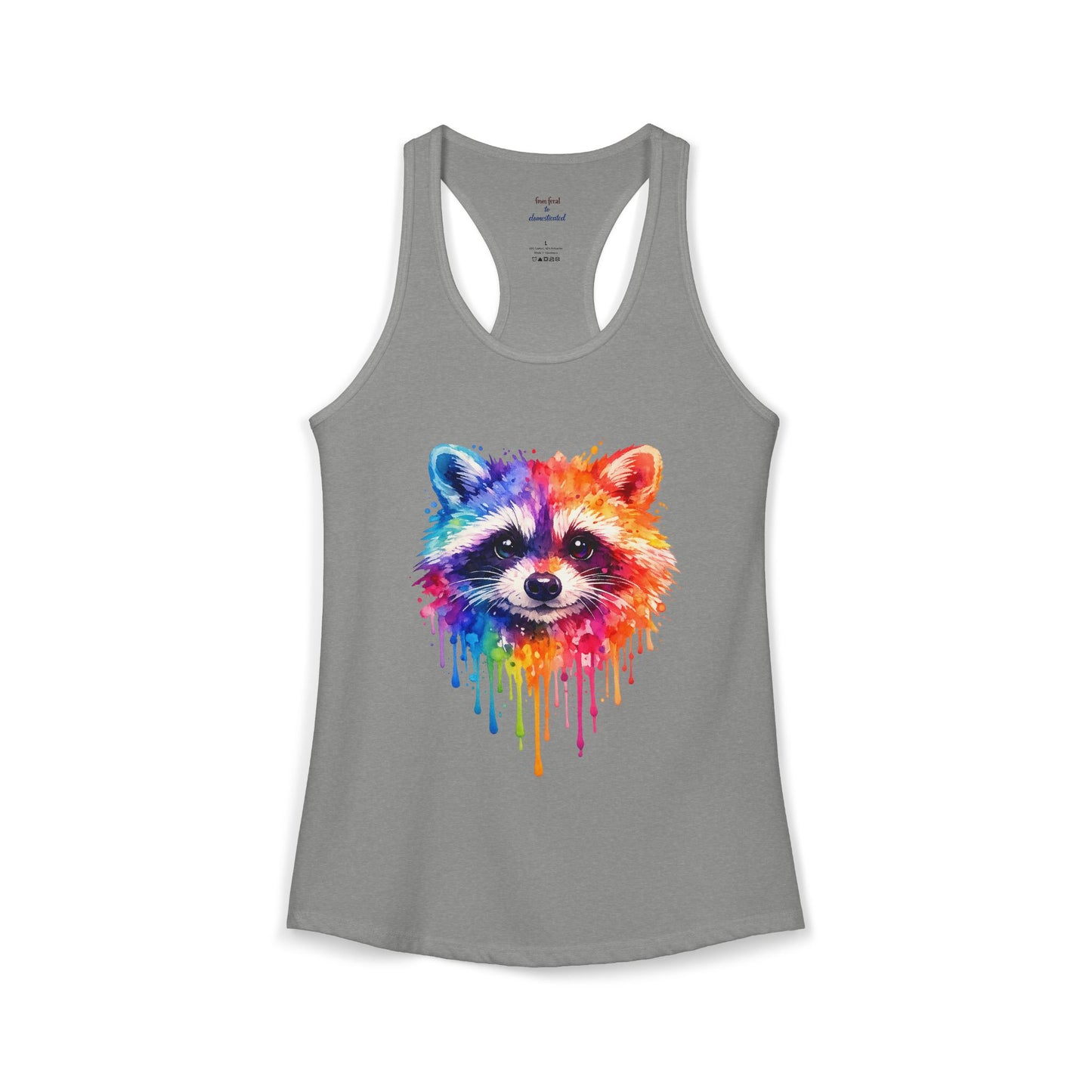 Watercolor Wildlife Raccoon Racerback Tank