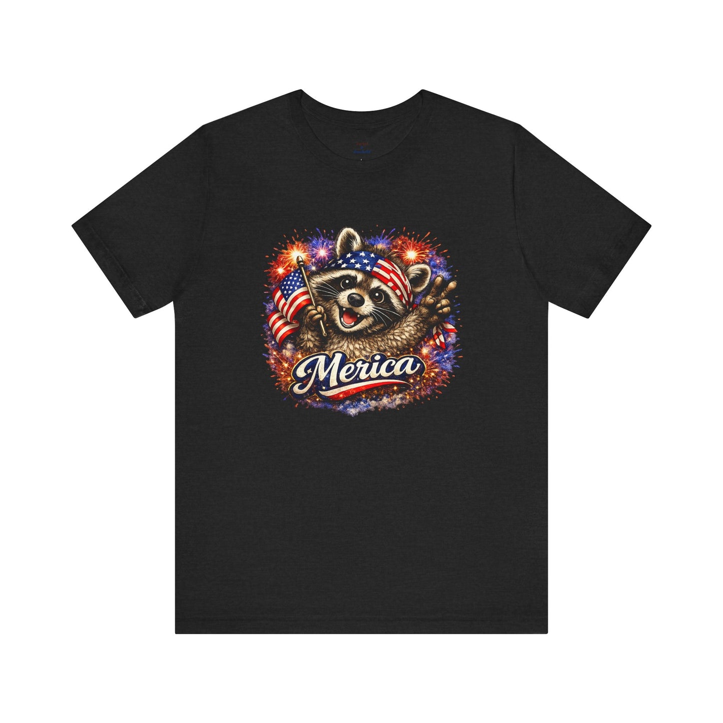Patriot Raccoon 250th Anniversary T-Shirt — 4th of July Fireworks Flag Tee