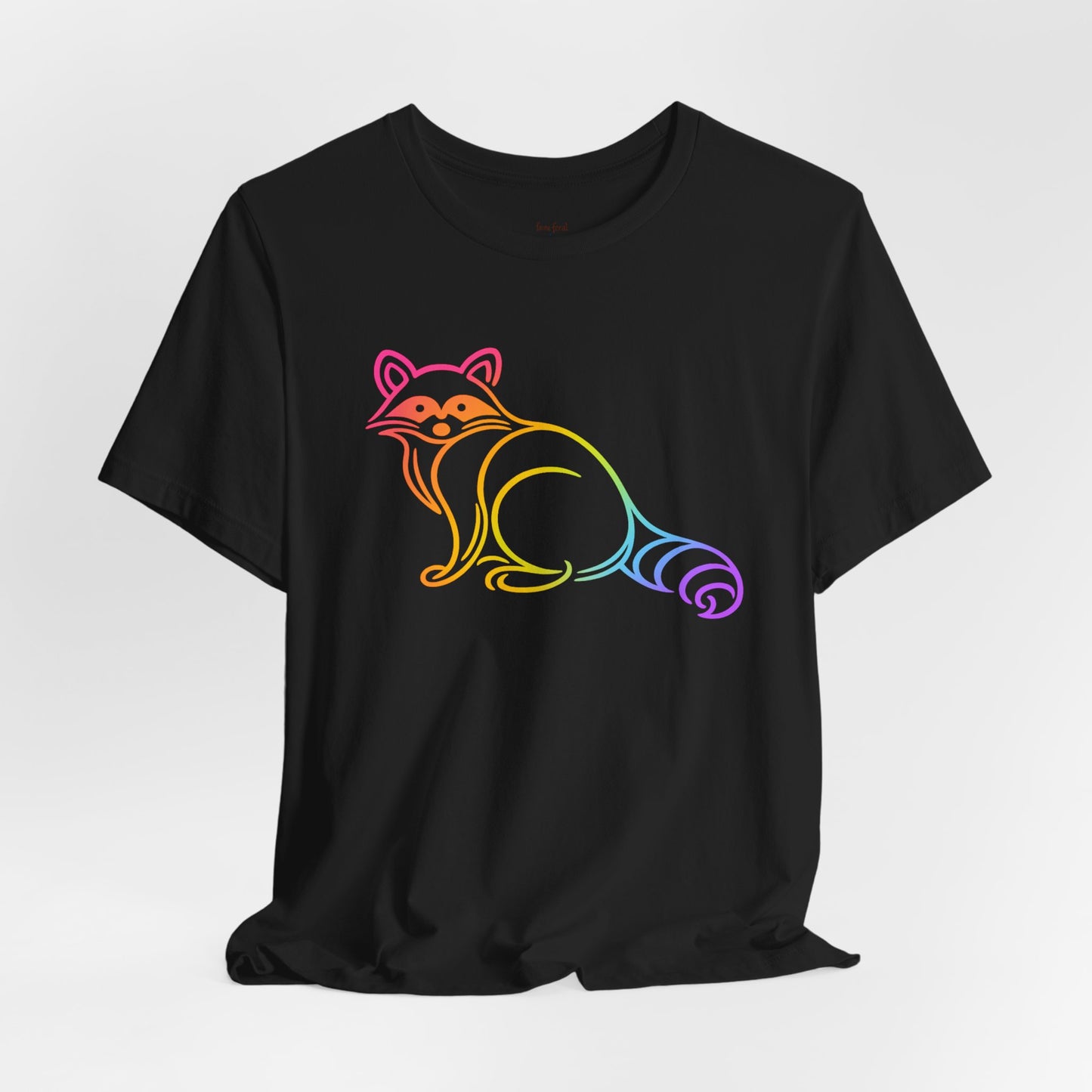 Rascal Raccoon Tee — Minimal Line Raccoon Scenic Graphic T-Shirt