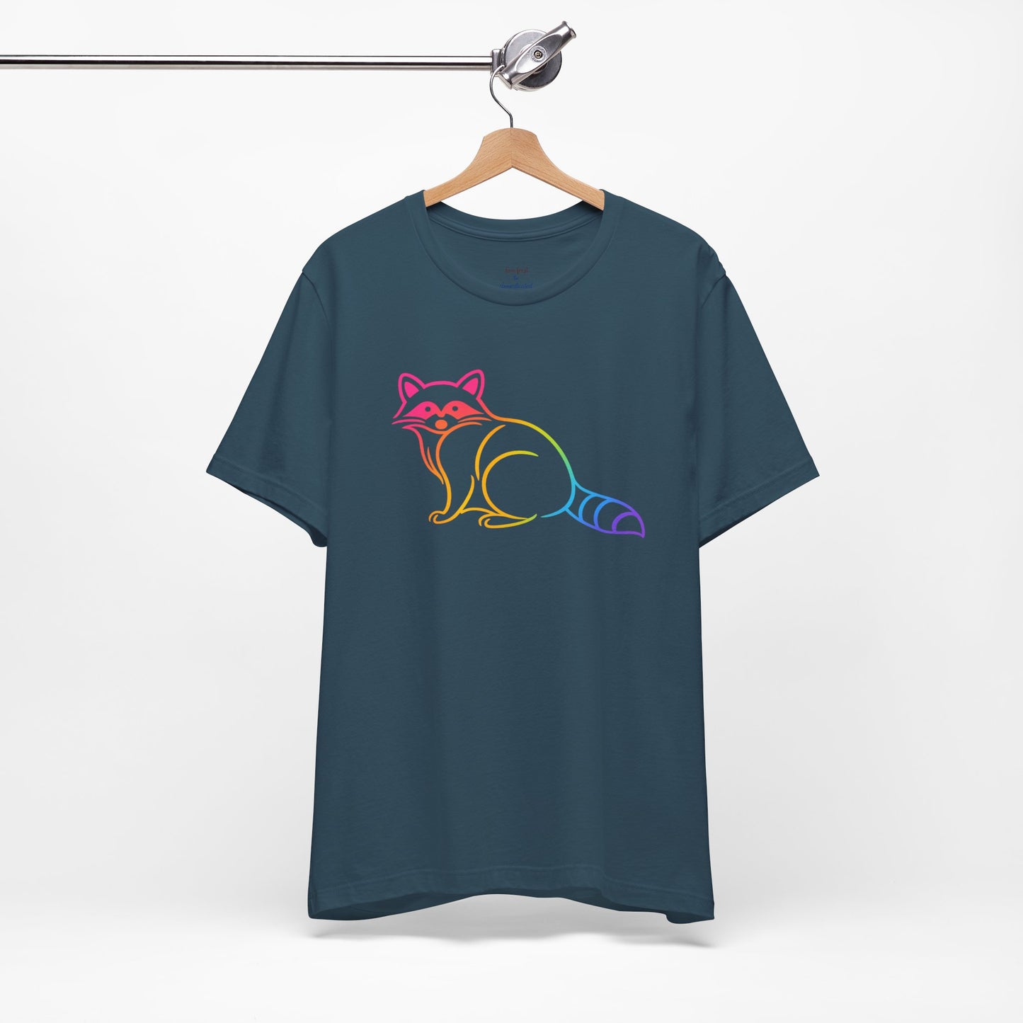 Raccoon Tee — Minimal Line Raccoon Scenic Graphic T-Shirt