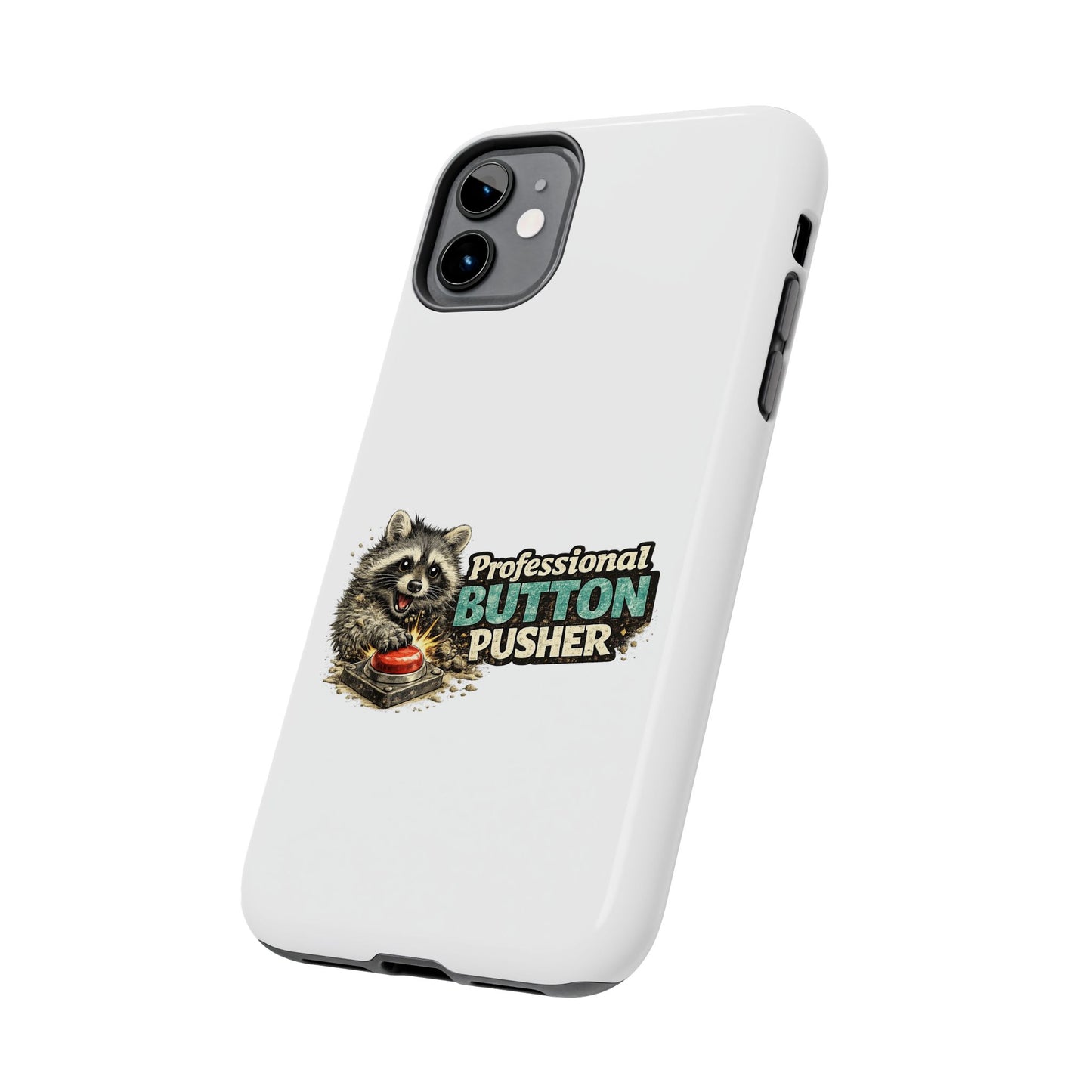 Button Pusher Raccoon Phone Case — Tough & Cute Protective Phone Cover