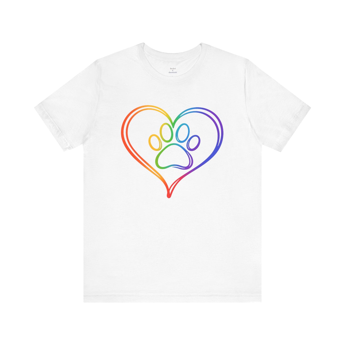 Heart/Paw Colorful Line-Work T-Shirt