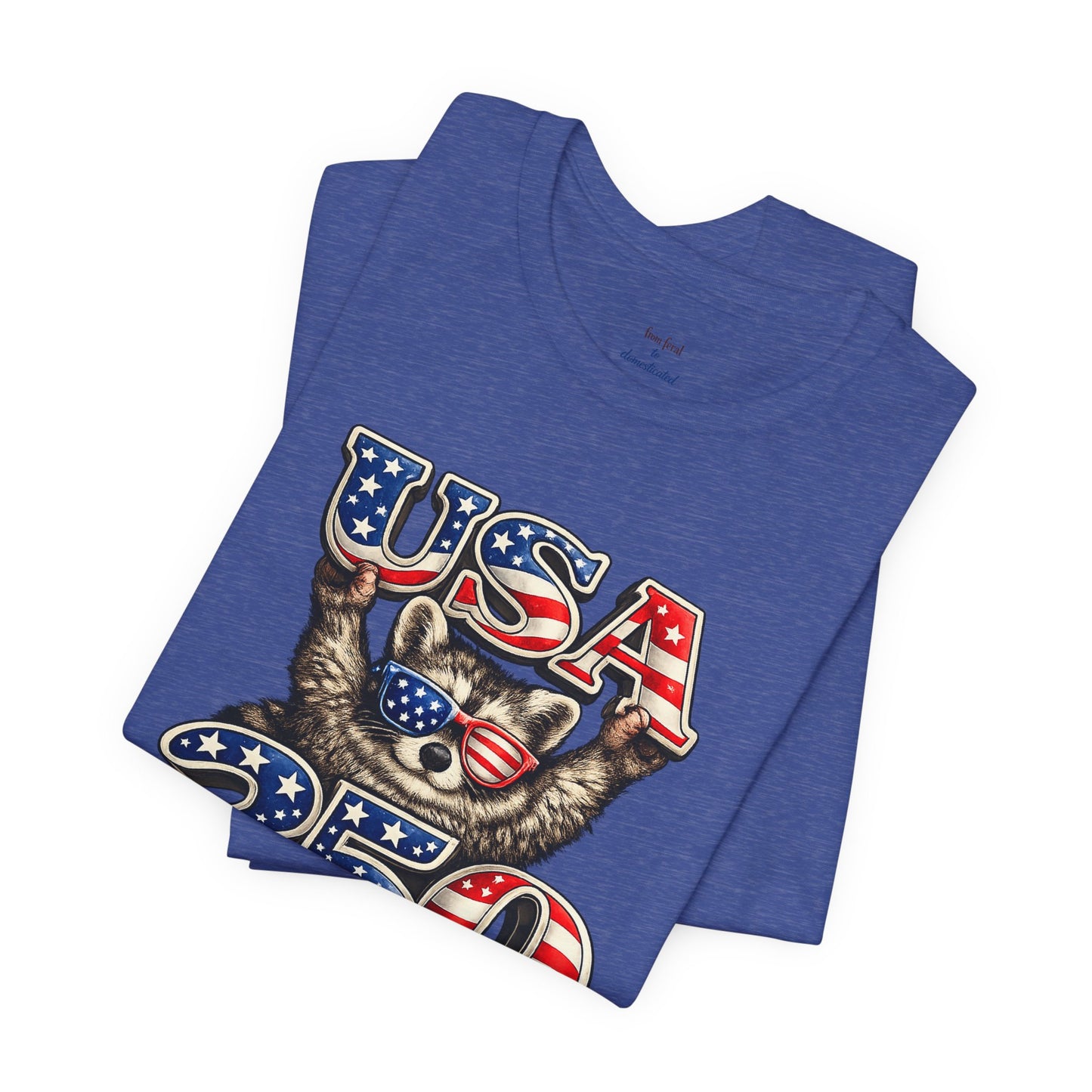 Patriot Raccoon 250th Anniversary T-Shirt — 4th of July Fireworks Flag Tee