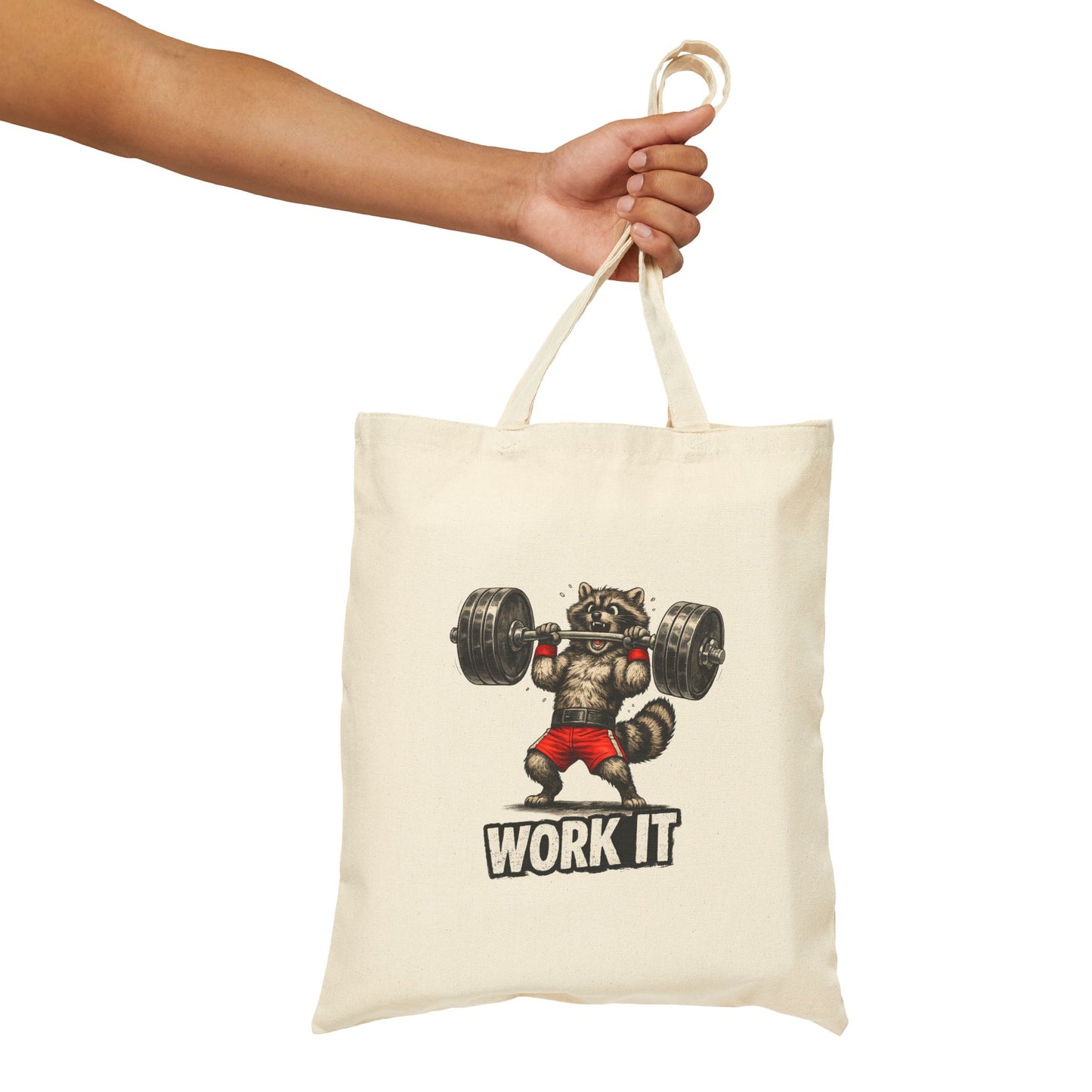 Work It Raccoon Canvas Tote Bag