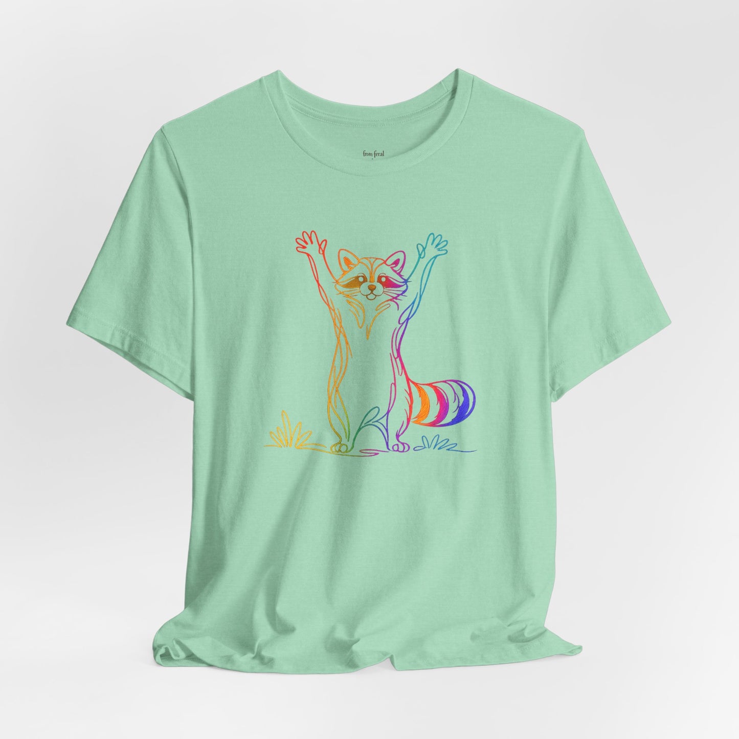 Raccoon Tee — Minimal Line Raccoon Scenic Graphic T-Shirt