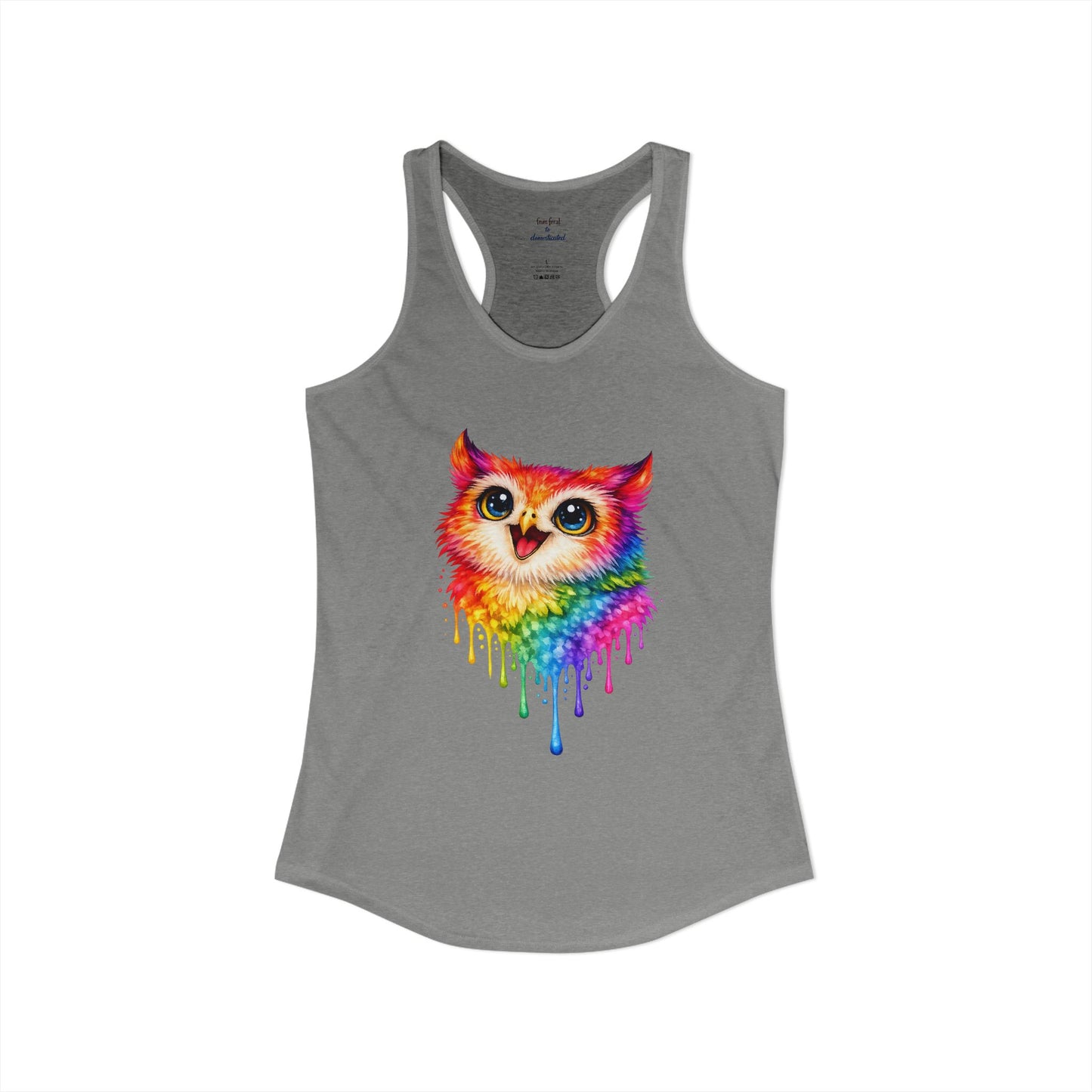 Watercolor Wildlife Owl Racerback Tank