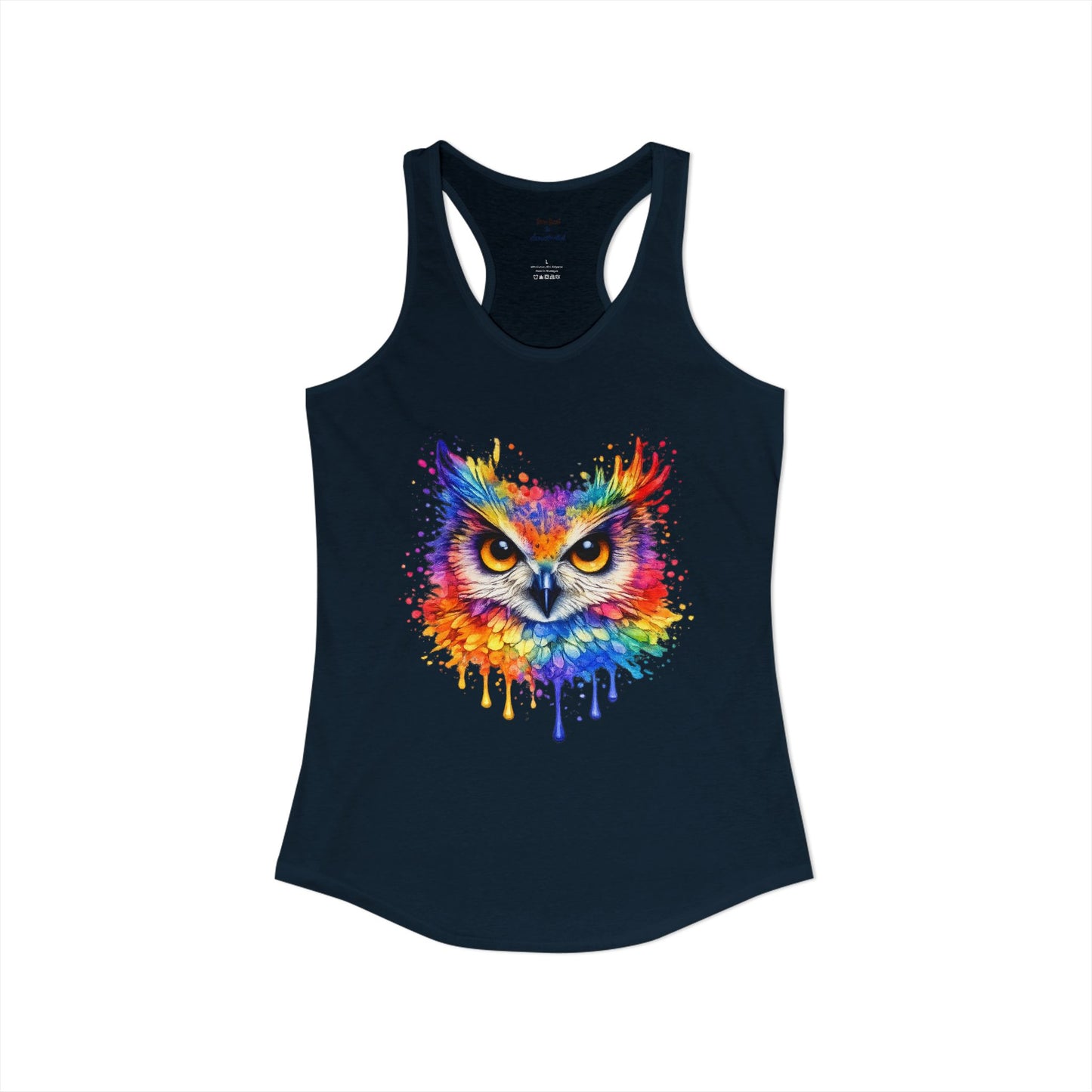 Watercolor Wildlife Owl Racerback Tank