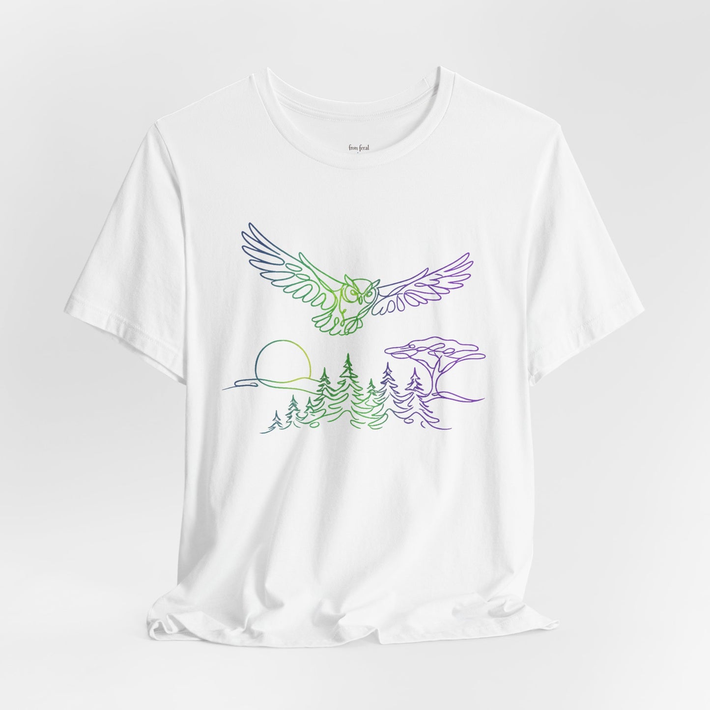 Owl | Colorful Line-Work T-Shirt