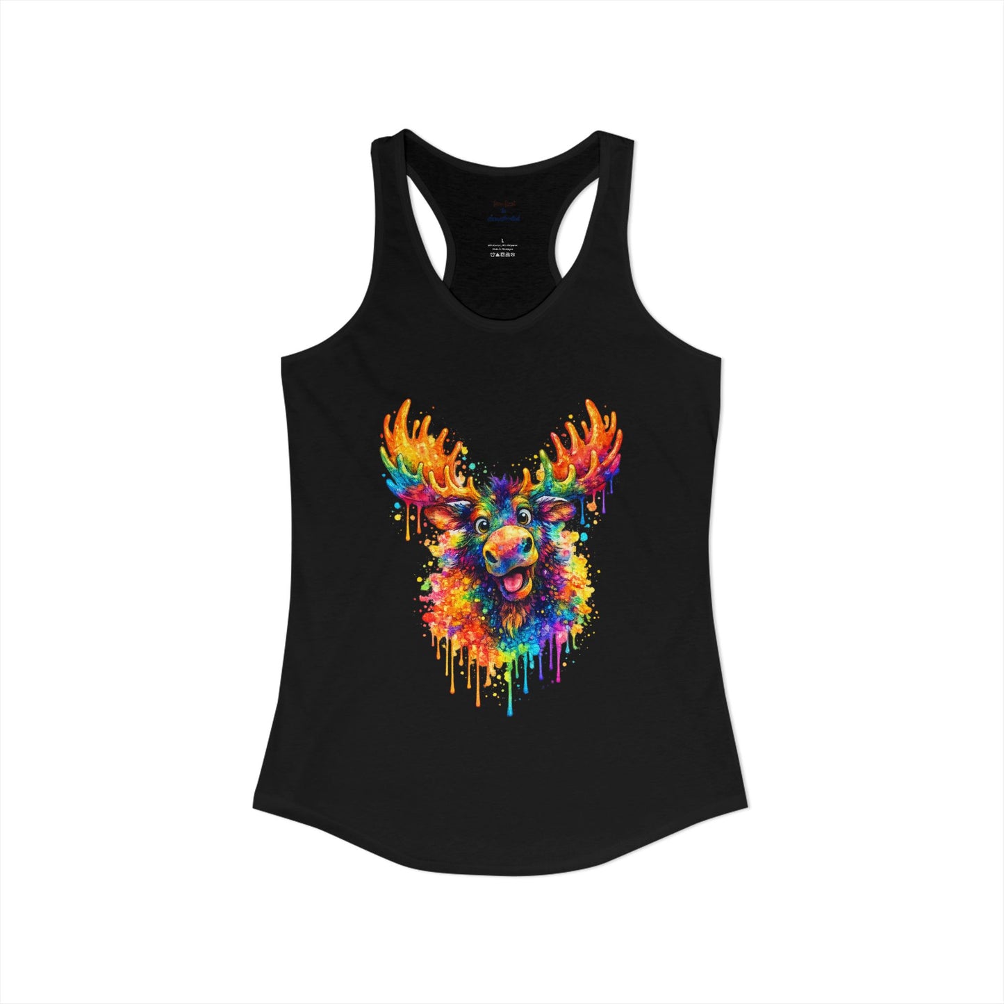 Watercolor Wildlife Moose Racerback Tank