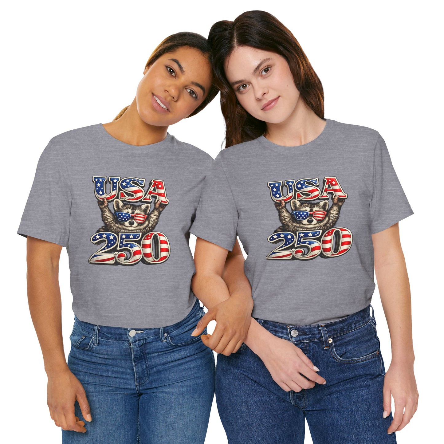 Patriot Raccoon 250th Anniversary T-Shirt — 4th of July Fireworks Flag Tee