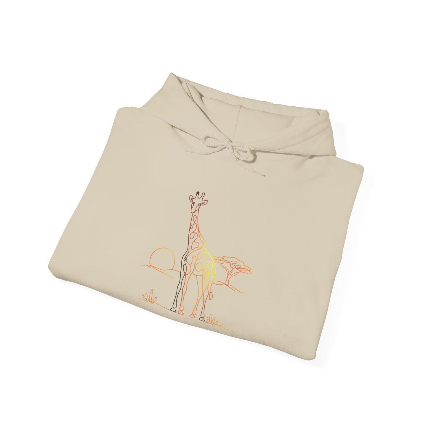 Giraffe Line Art Hoodie – Minimal Safari Illustration