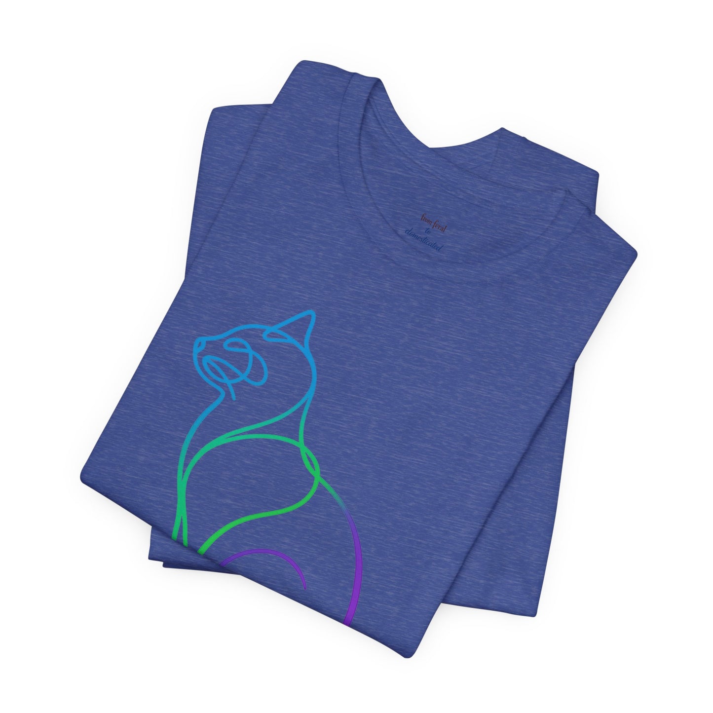 Colorful Line | Work Sitting Cat T-Shirt