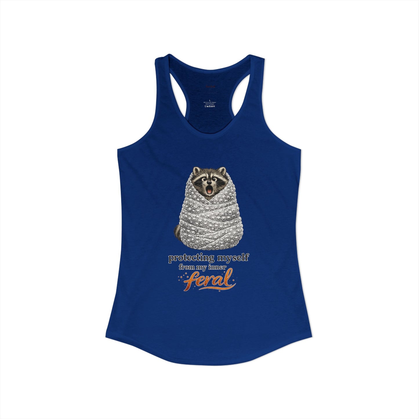 Bubble Wrap Raccoon Racerback Tank
